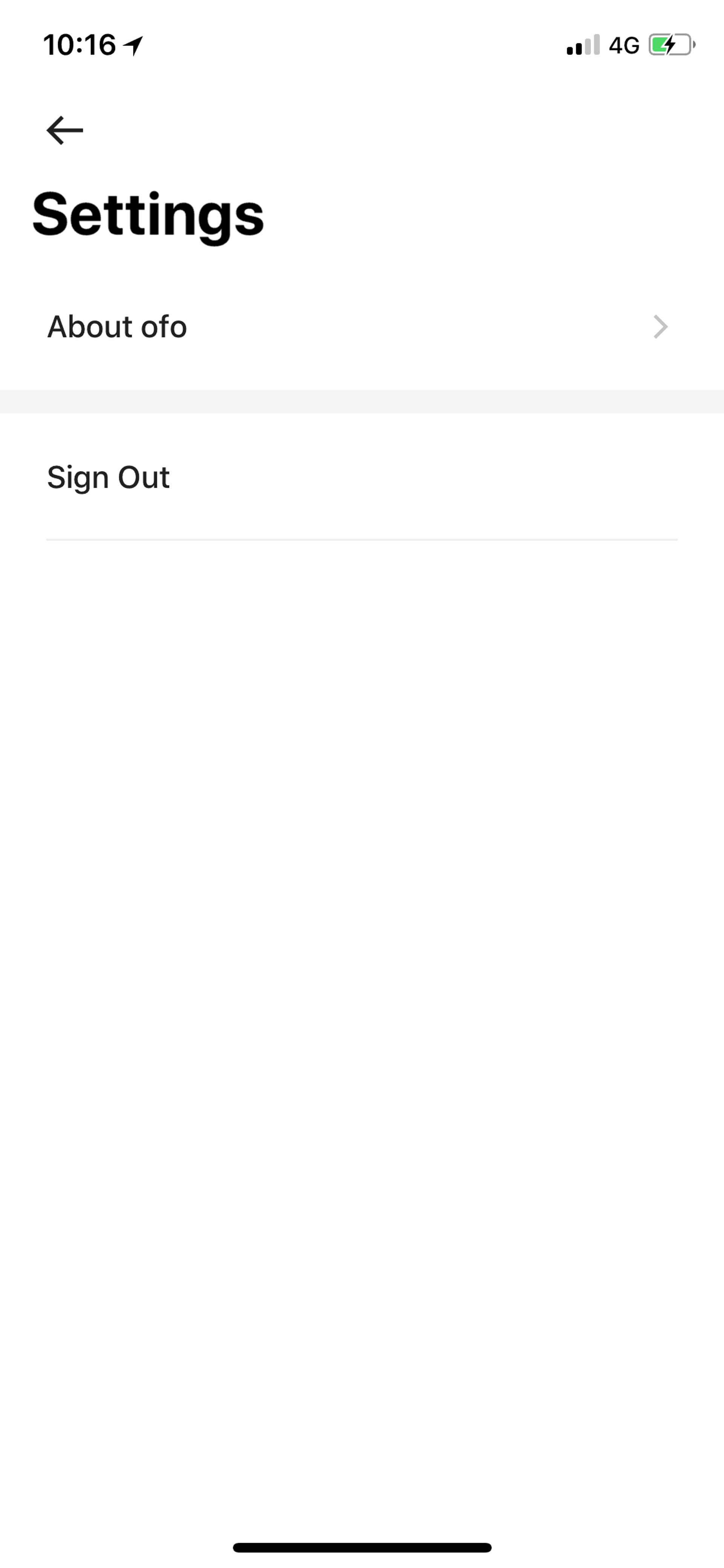 ofo iOS Travel & Transportation interface screenshot 16