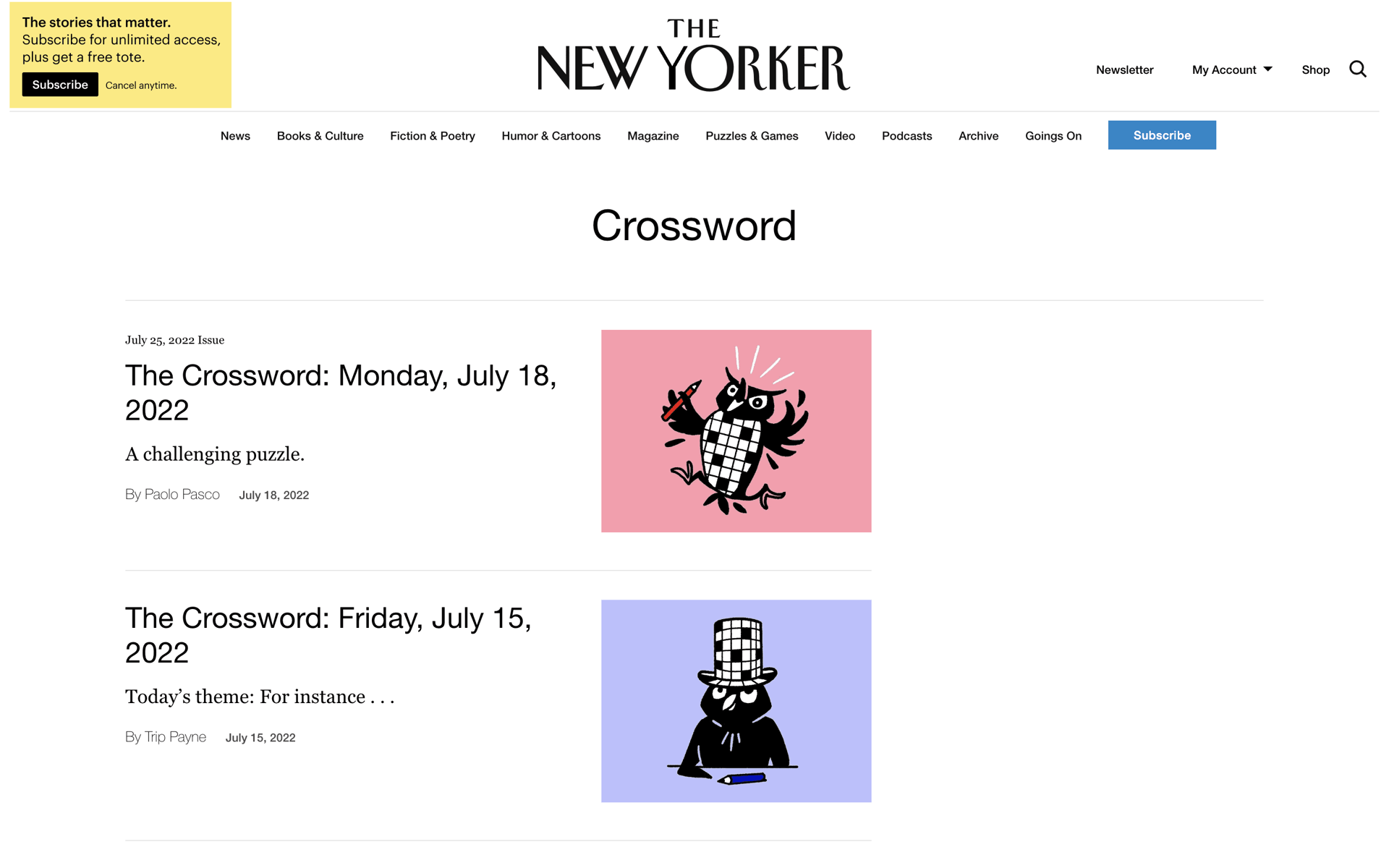The New Yorker Web News interface screenshot 10