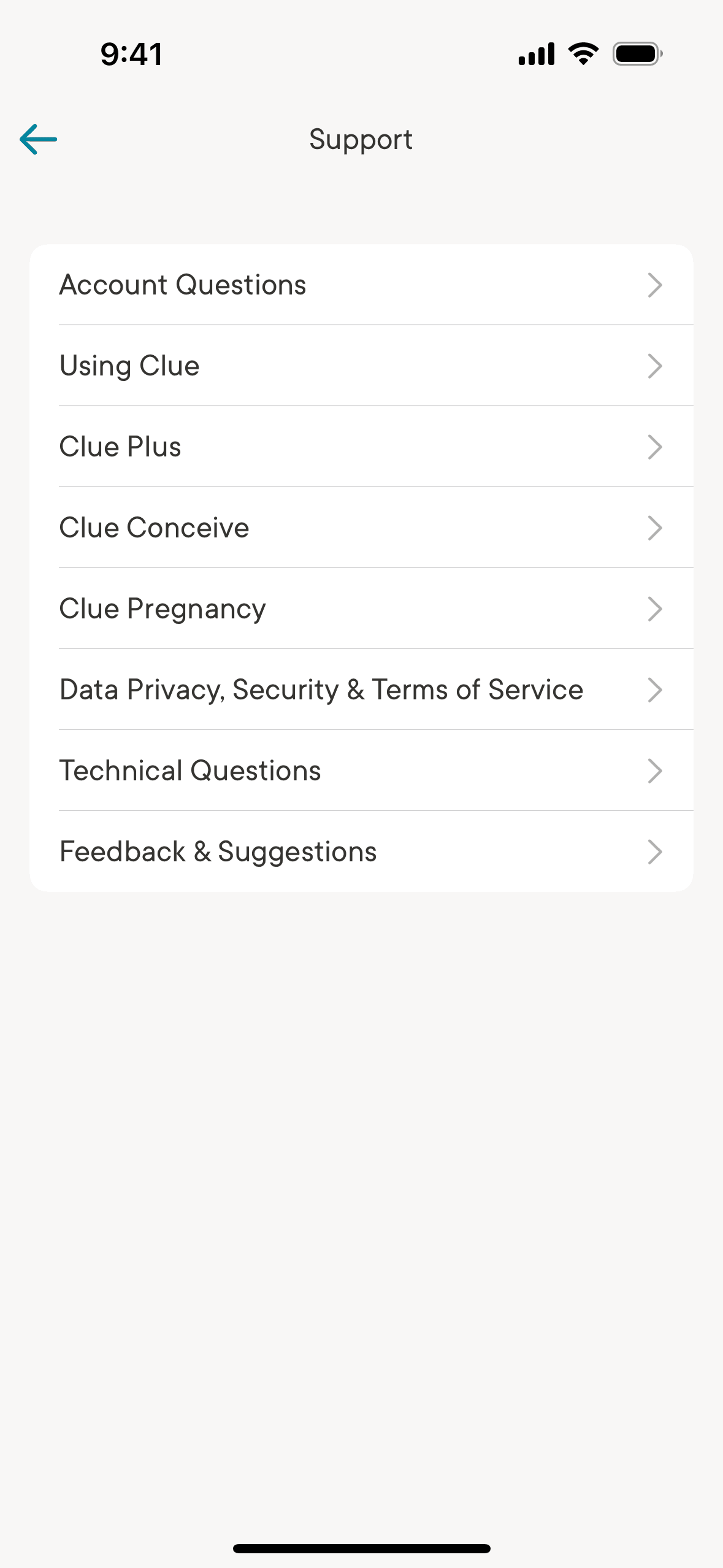 Clue iOS Health & Fitness interface screenshot 14