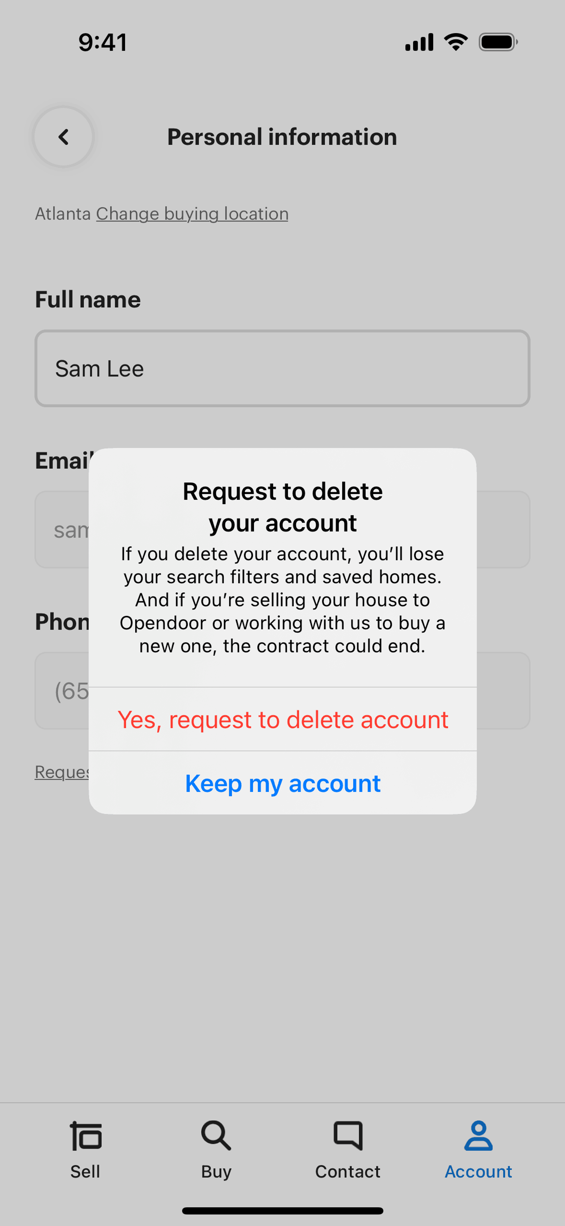 Opendoor iOS Real Estate interface screenshot 18