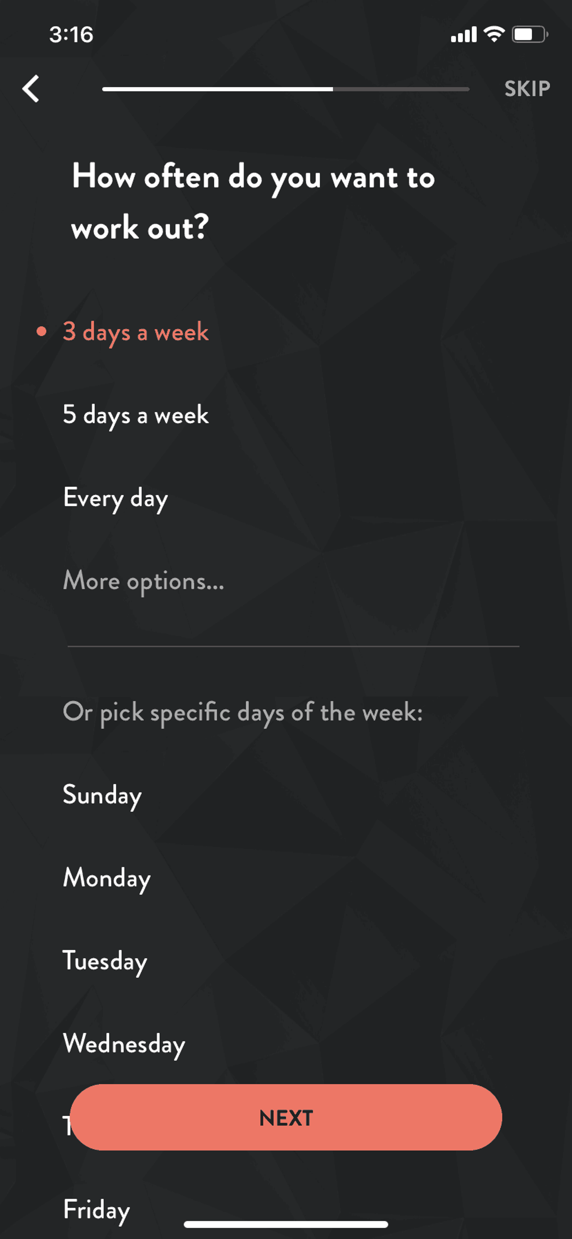 Fitbod iOS Health & Fitness interface screenshot 12