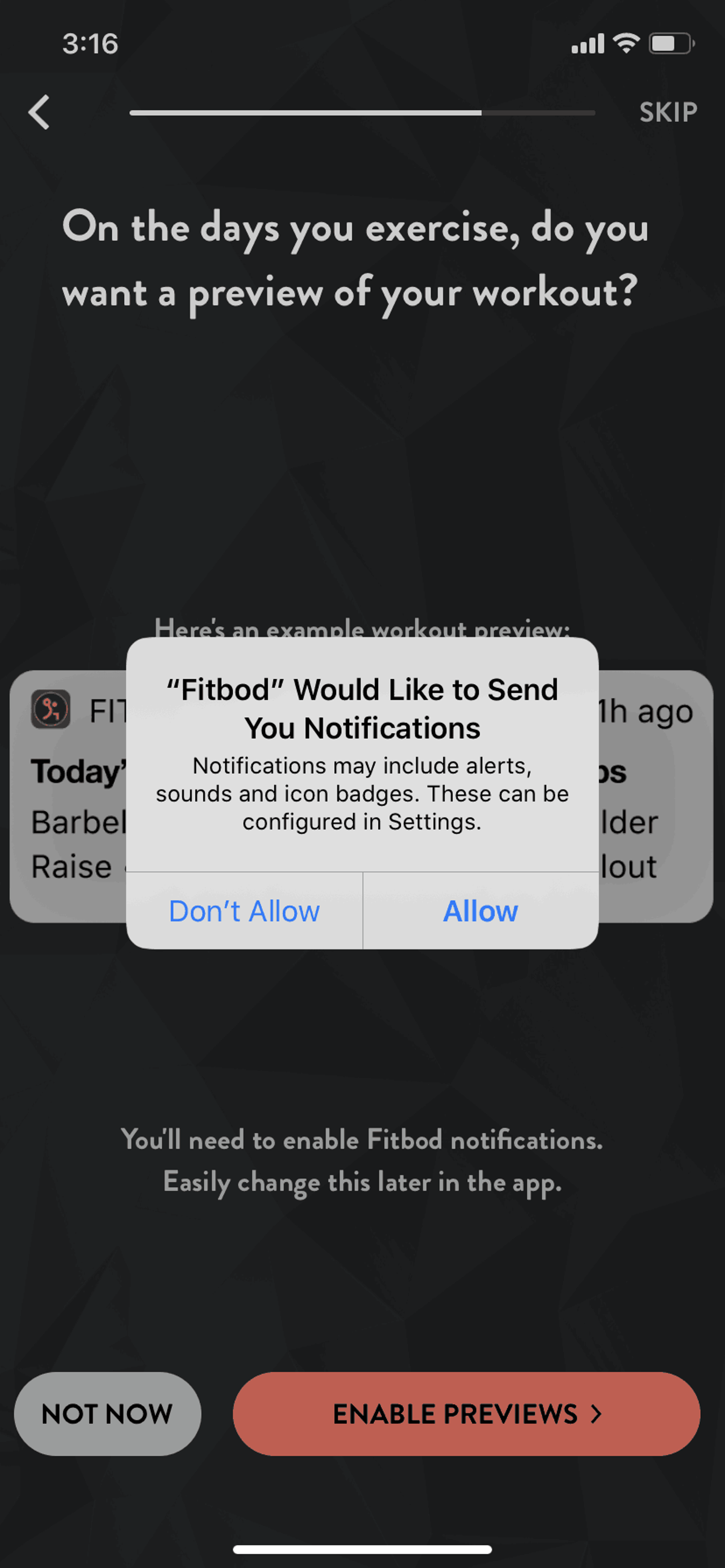Fitbod iOS Health & Fitness interface screenshot 14