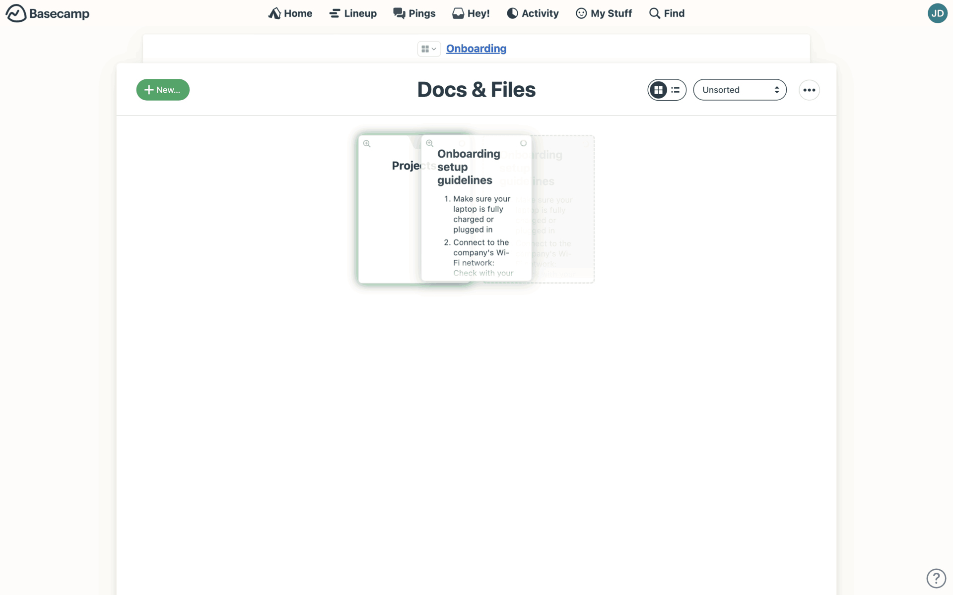 Basecamp Web Business interface screenshot 21