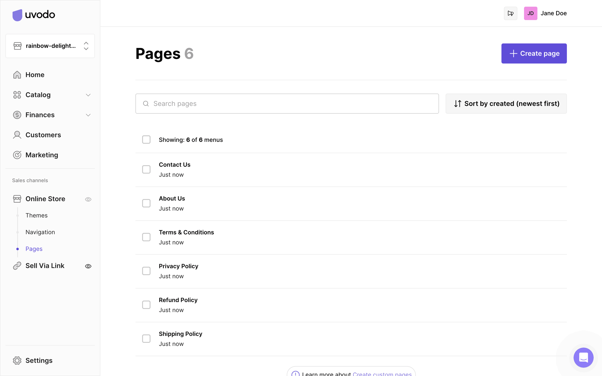 Uvodo Web Business interface screenshot 24
