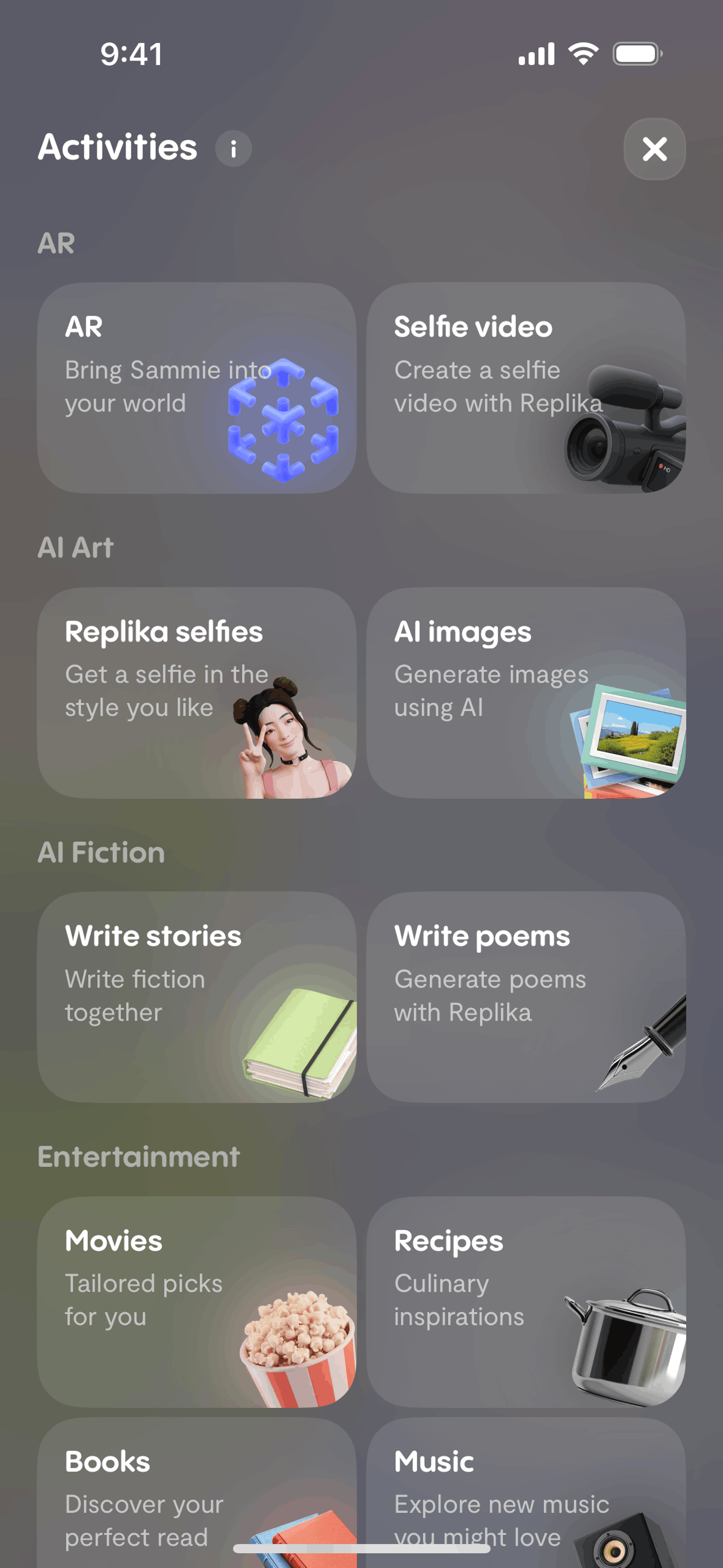 Replika iOS Health & Fitness interface screenshot 10