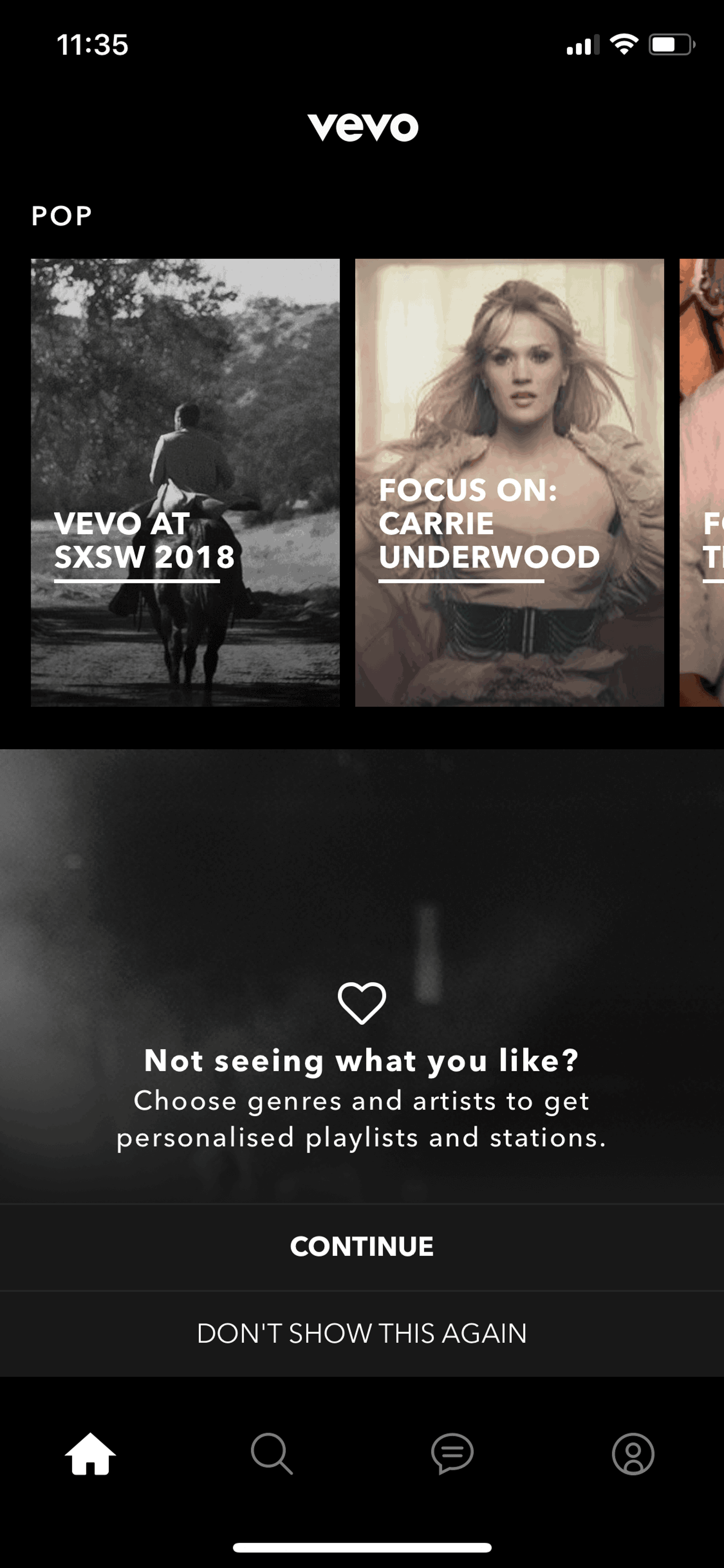 Vevo iOS Music & Audio interface screenshot 15