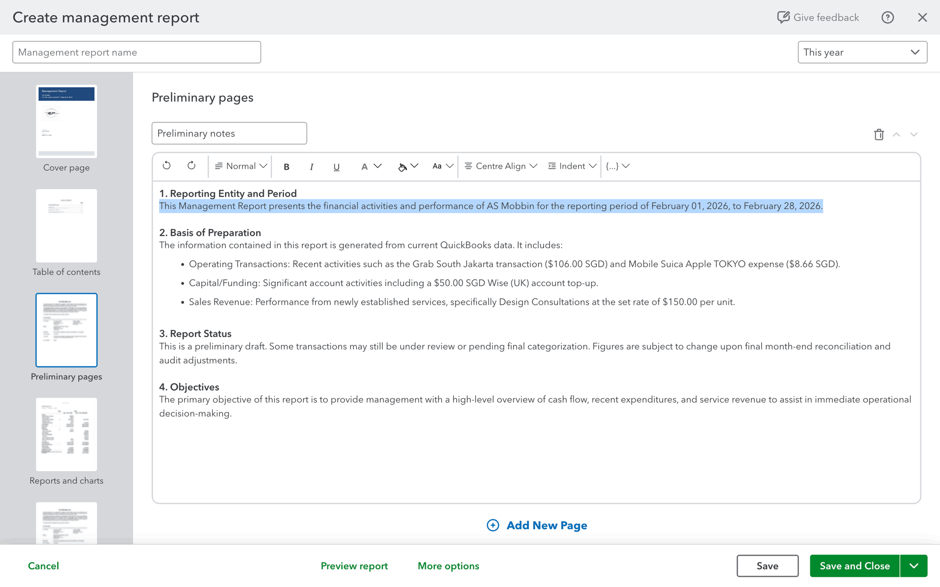 QuickBooks Web accounting interface screenshot 14