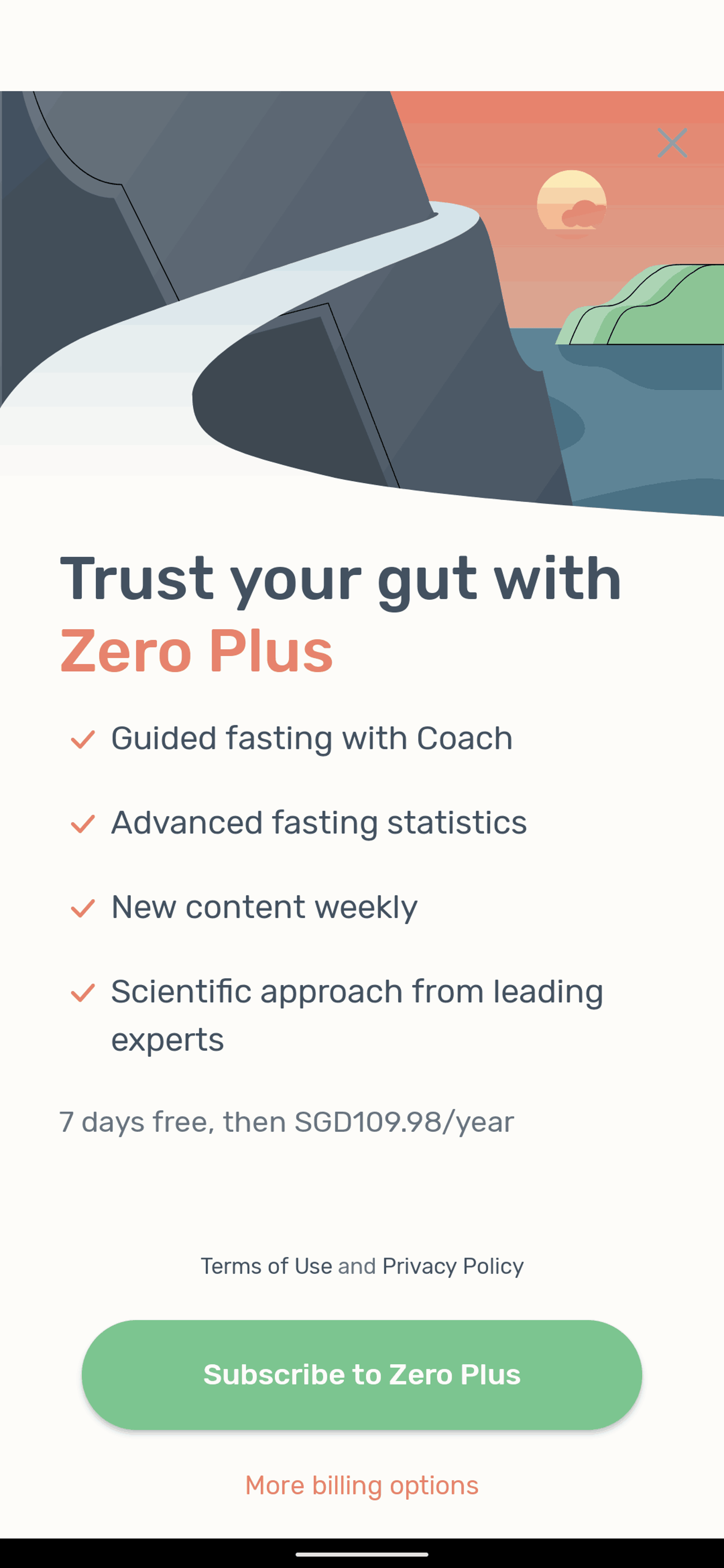 Zero Android Health & Fitness interface screenshot 19