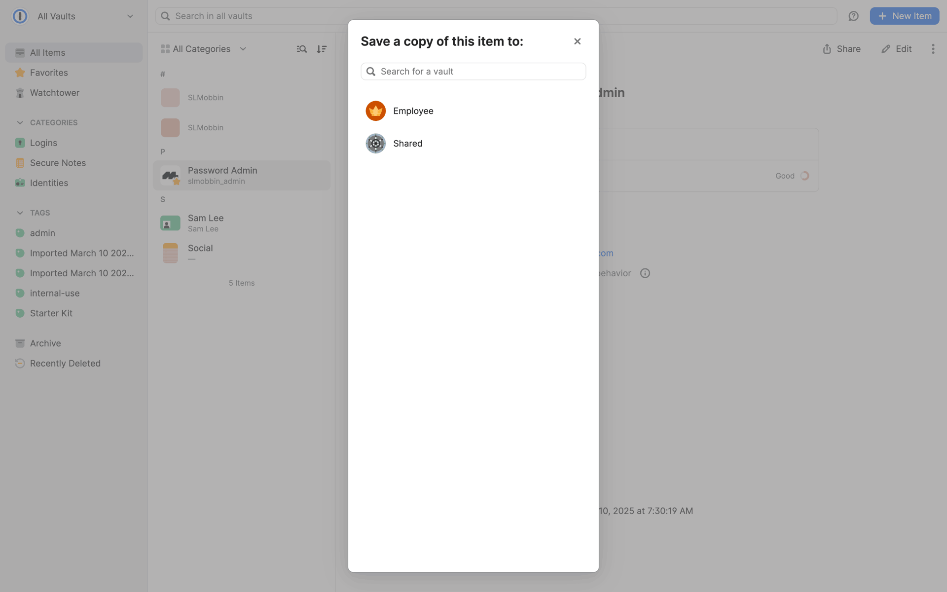 1Password Web Productivity interface screenshot 13
