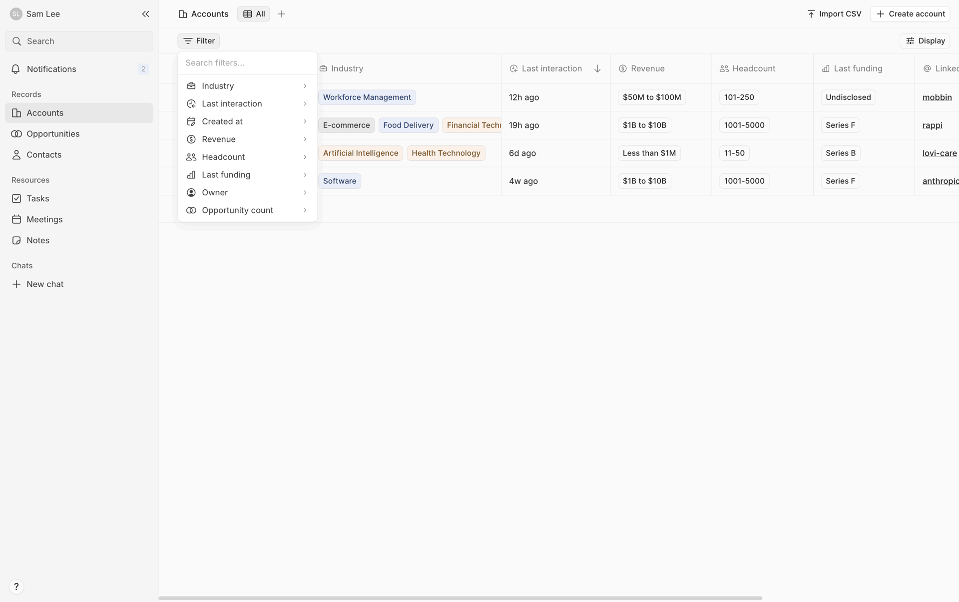 Lightfield Web Business interface screenshot 13