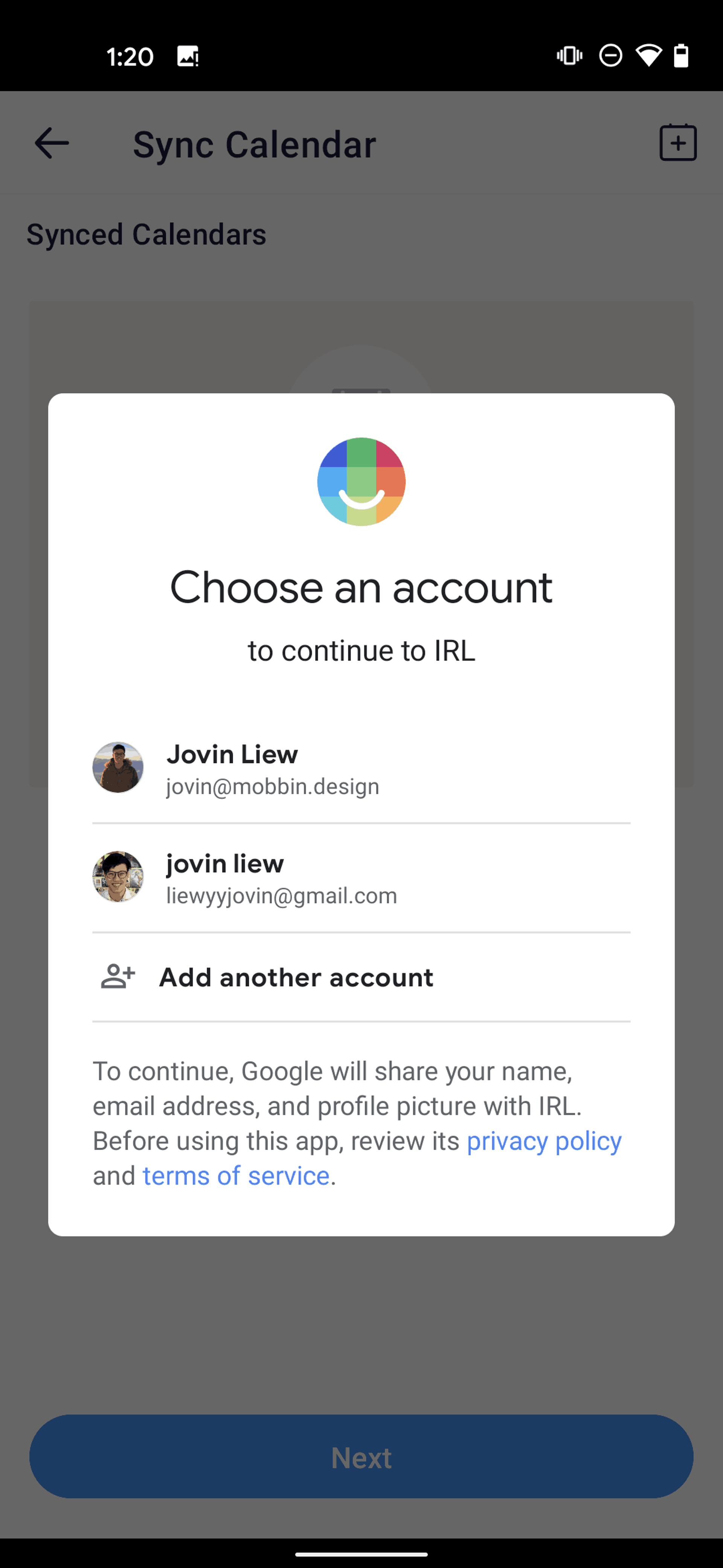 IRL Android Social Networking interface screenshot 13