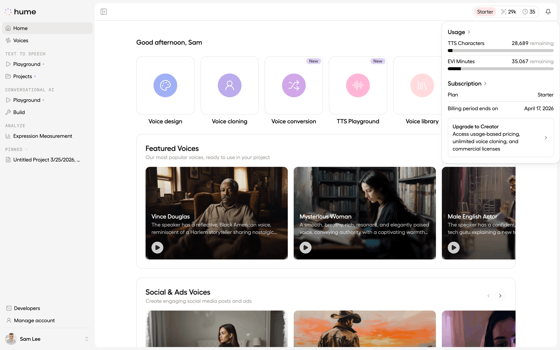 Hume AI Web emotion recognition interface screenshot 23