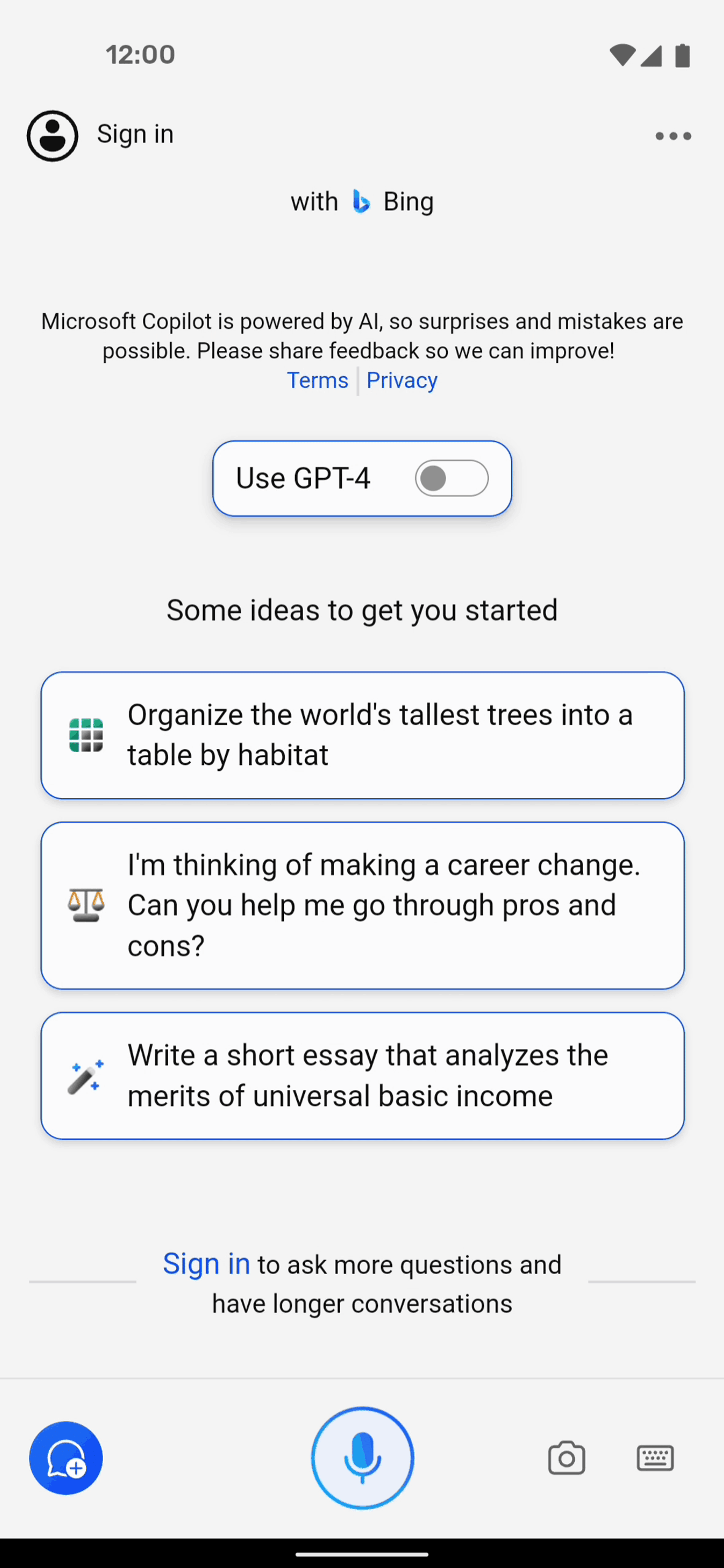 Microsoft Copilot Android AI interface screenshot 12