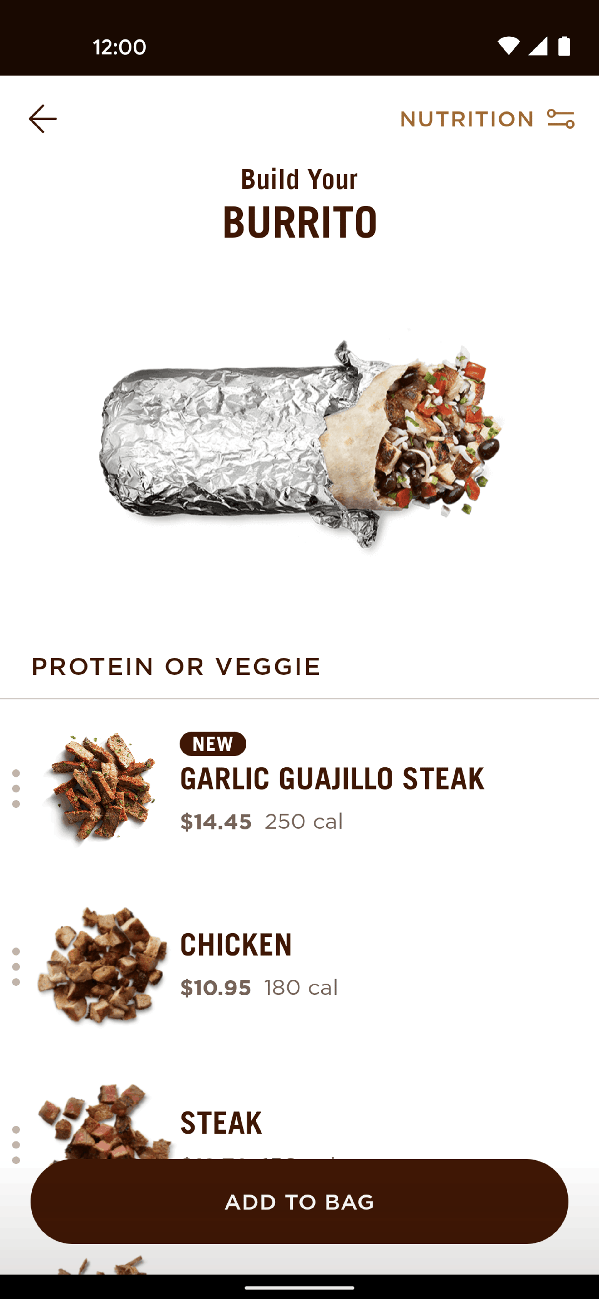 Chipotle Android Food & Drink interface screenshot 24