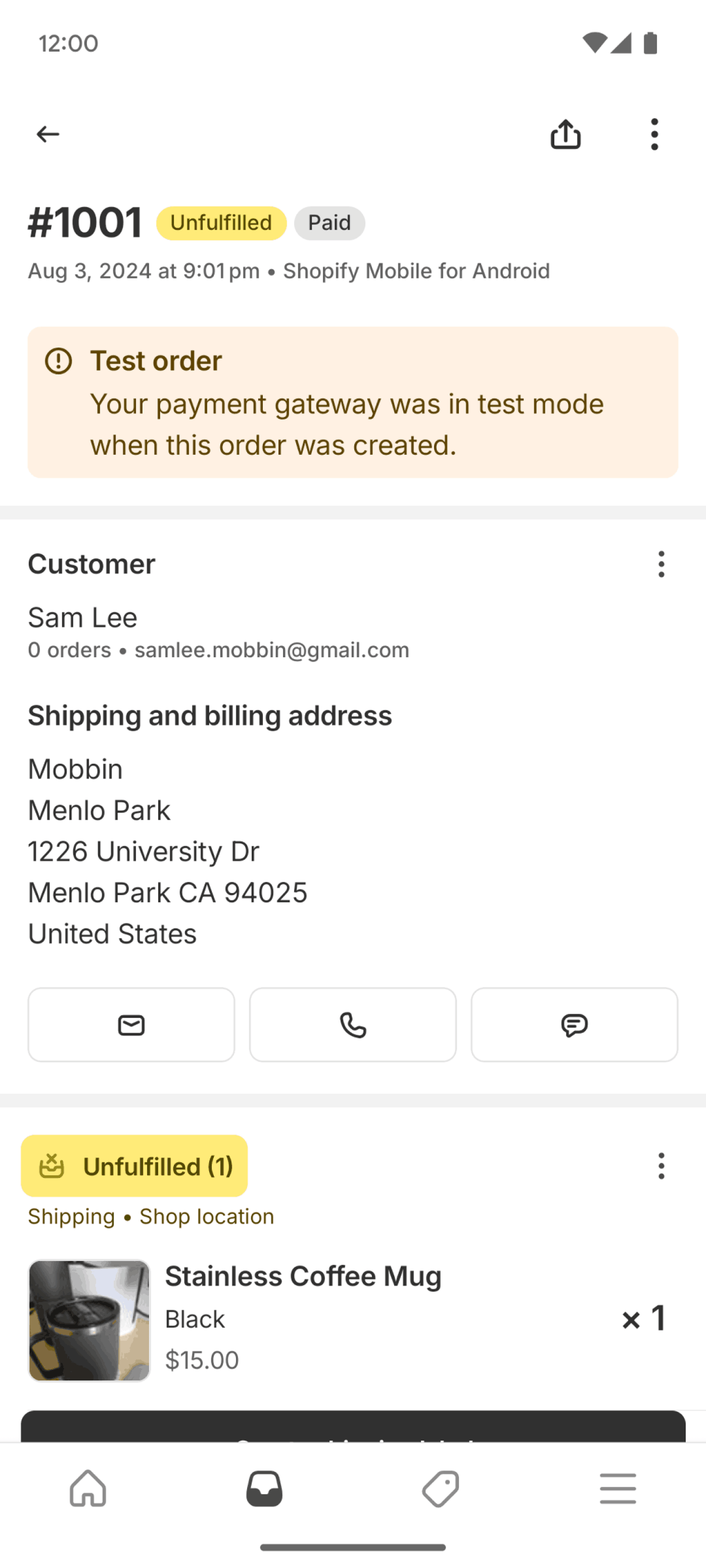 Shopify Android Business interface screenshot 11