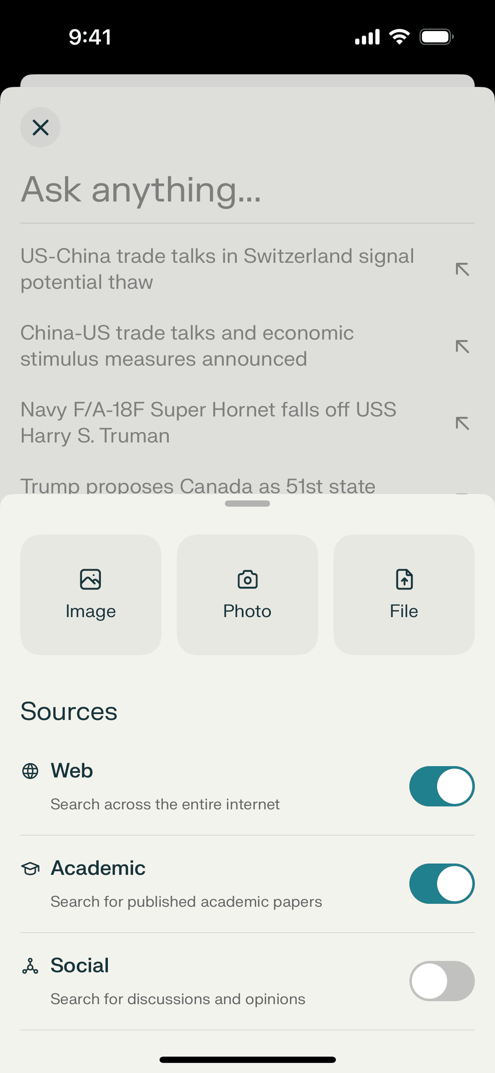Perplexity iOS AI interface screenshot 14