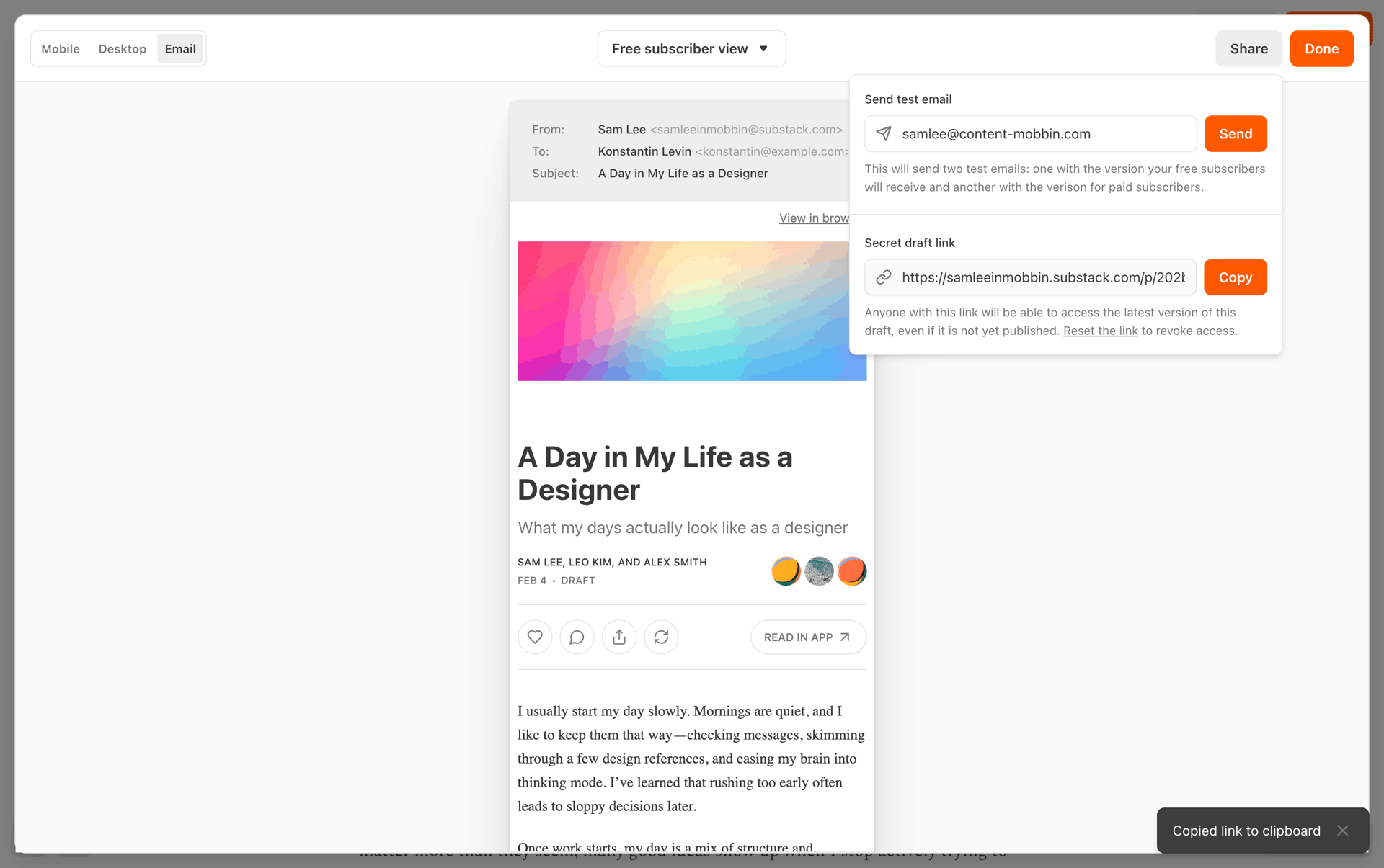 Substack Web News interface screenshot 13