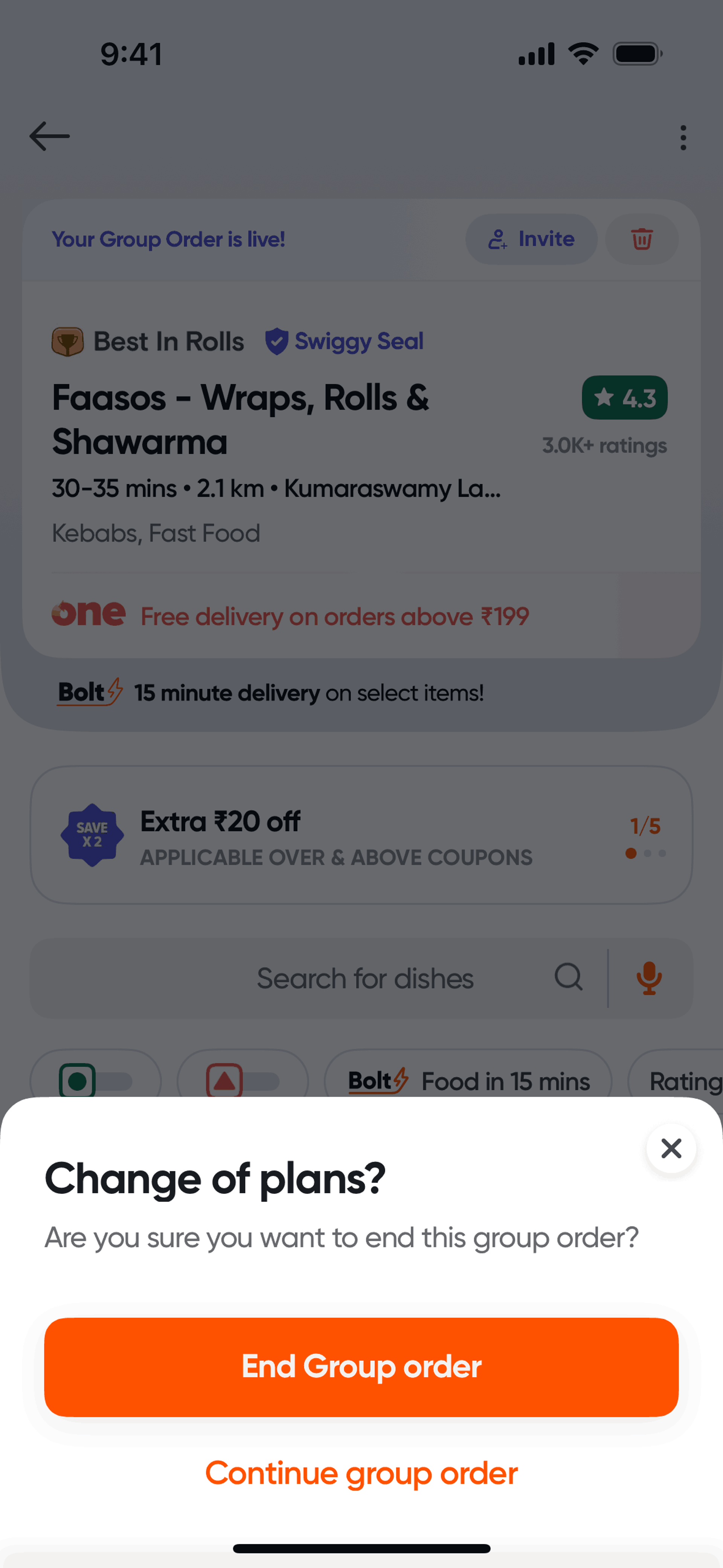 Swiggy iOS Food & Drink interface screenshot 24