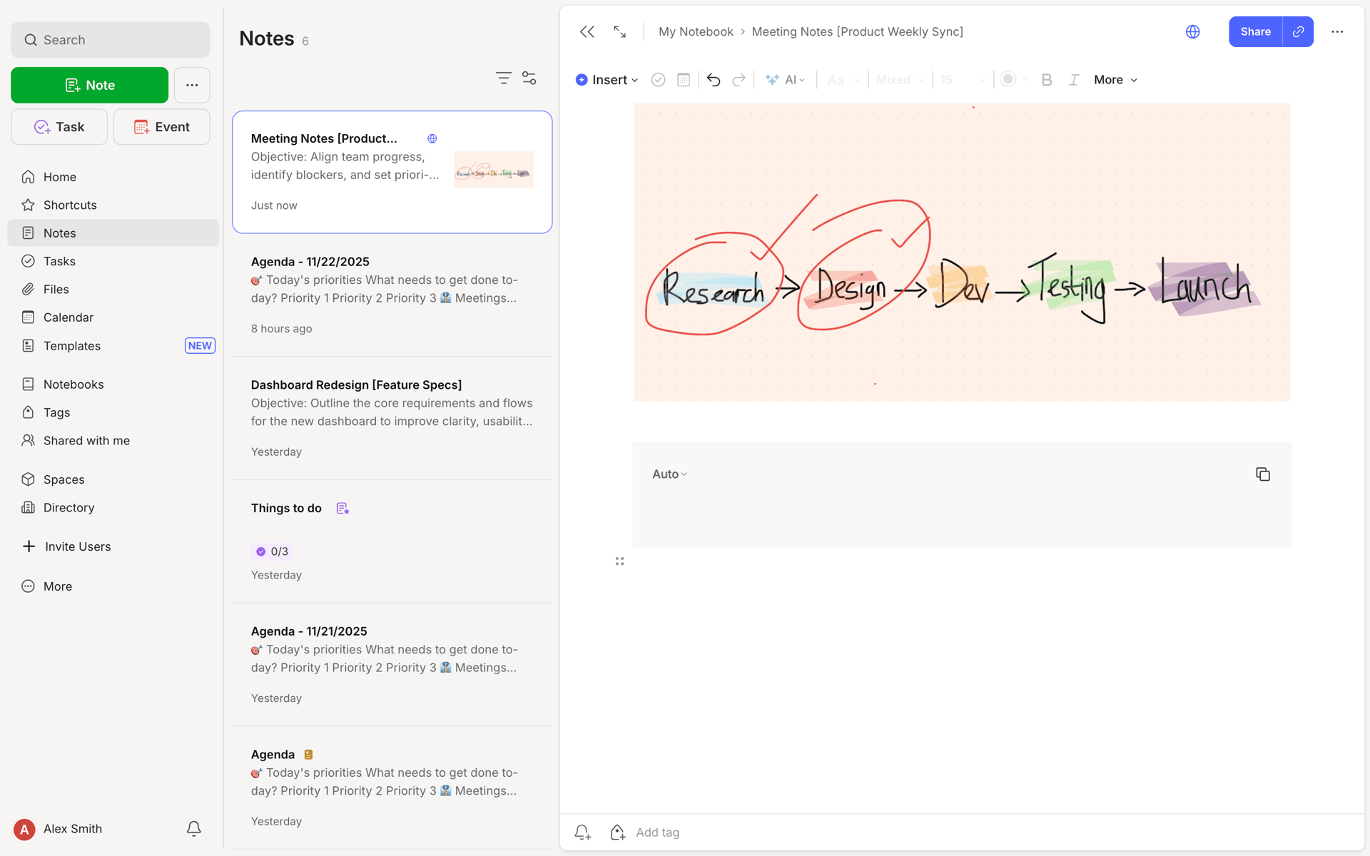Evernote Web Productivity interface screenshot 5
