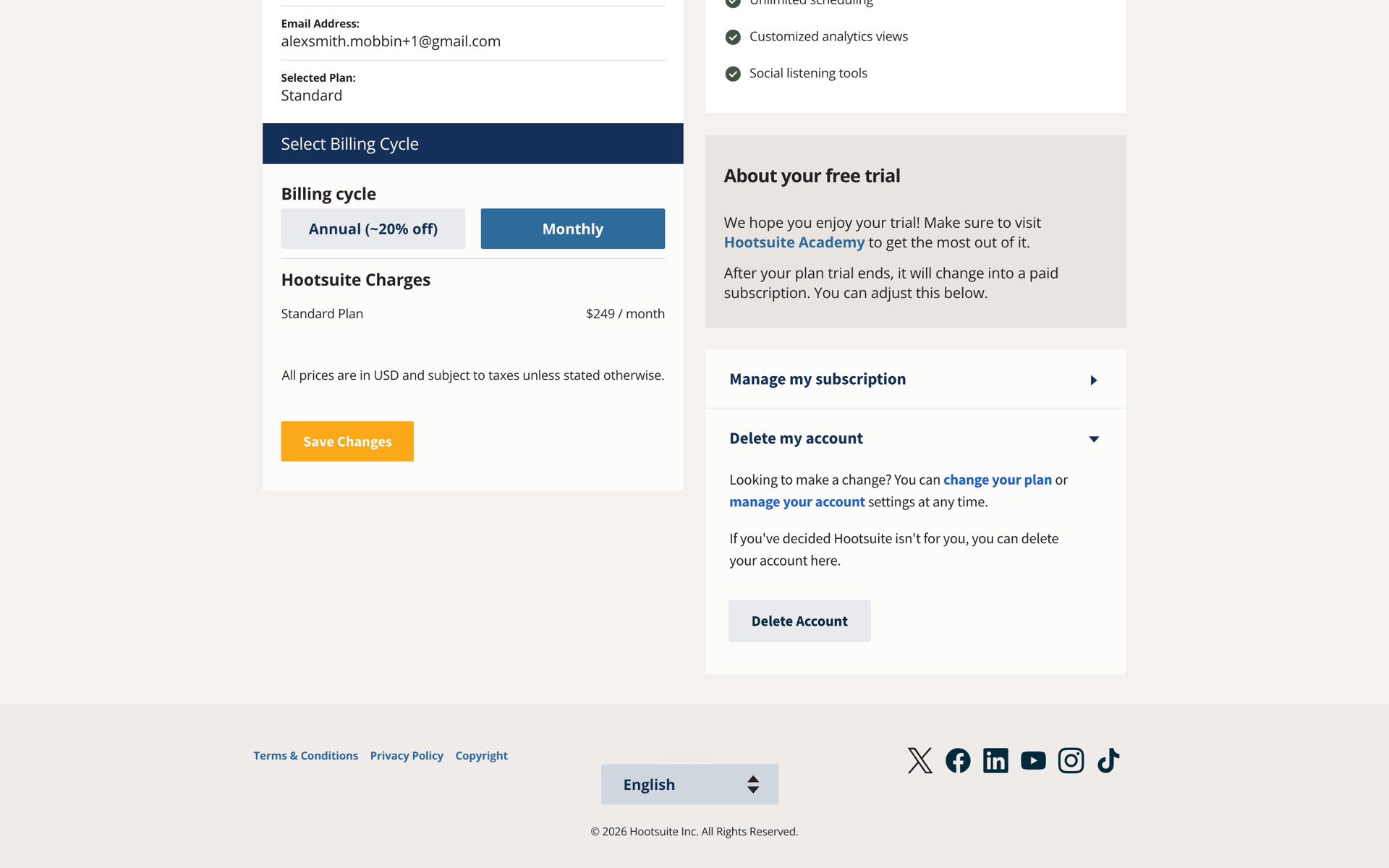 Hootsuite Web Business interface screenshot 6