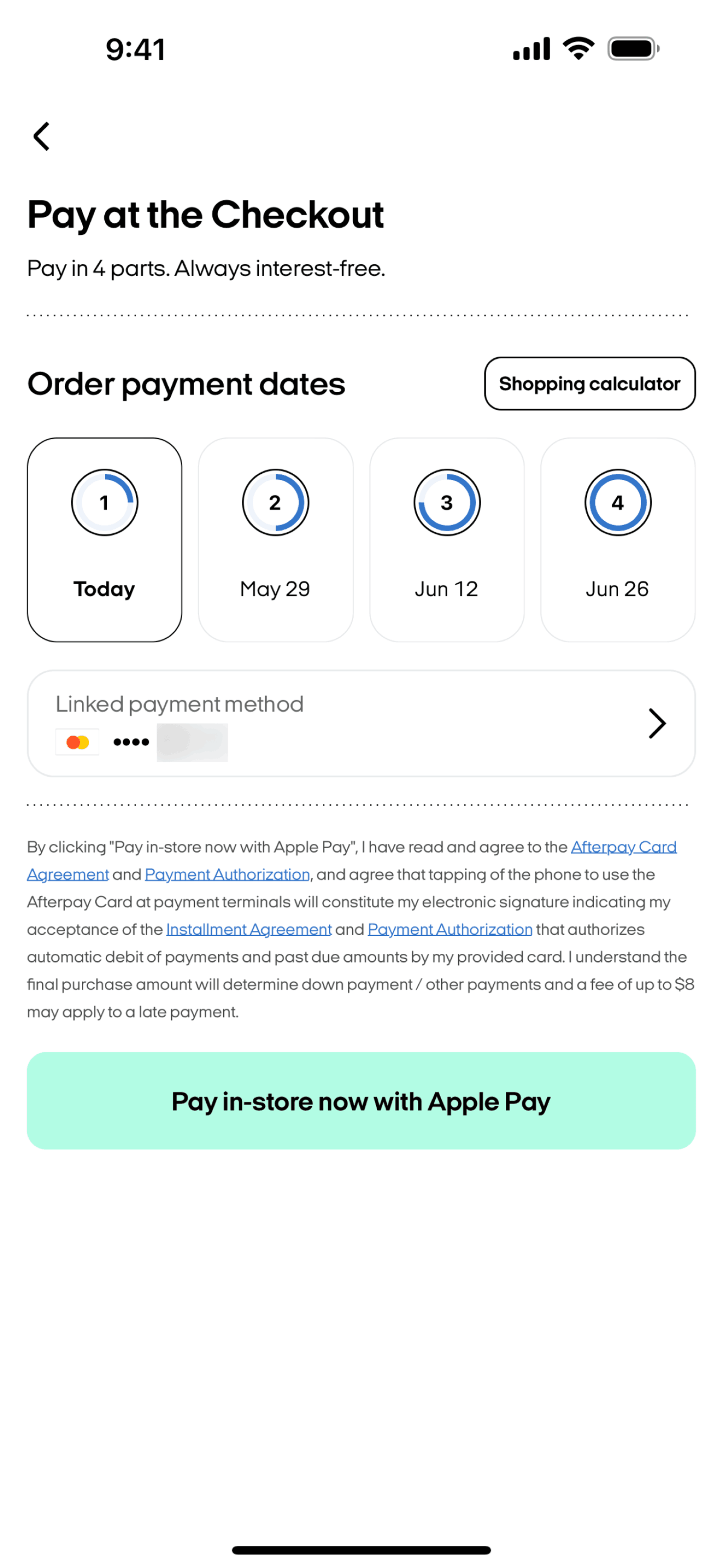 Afterpay iOS Finance interface screenshot 23