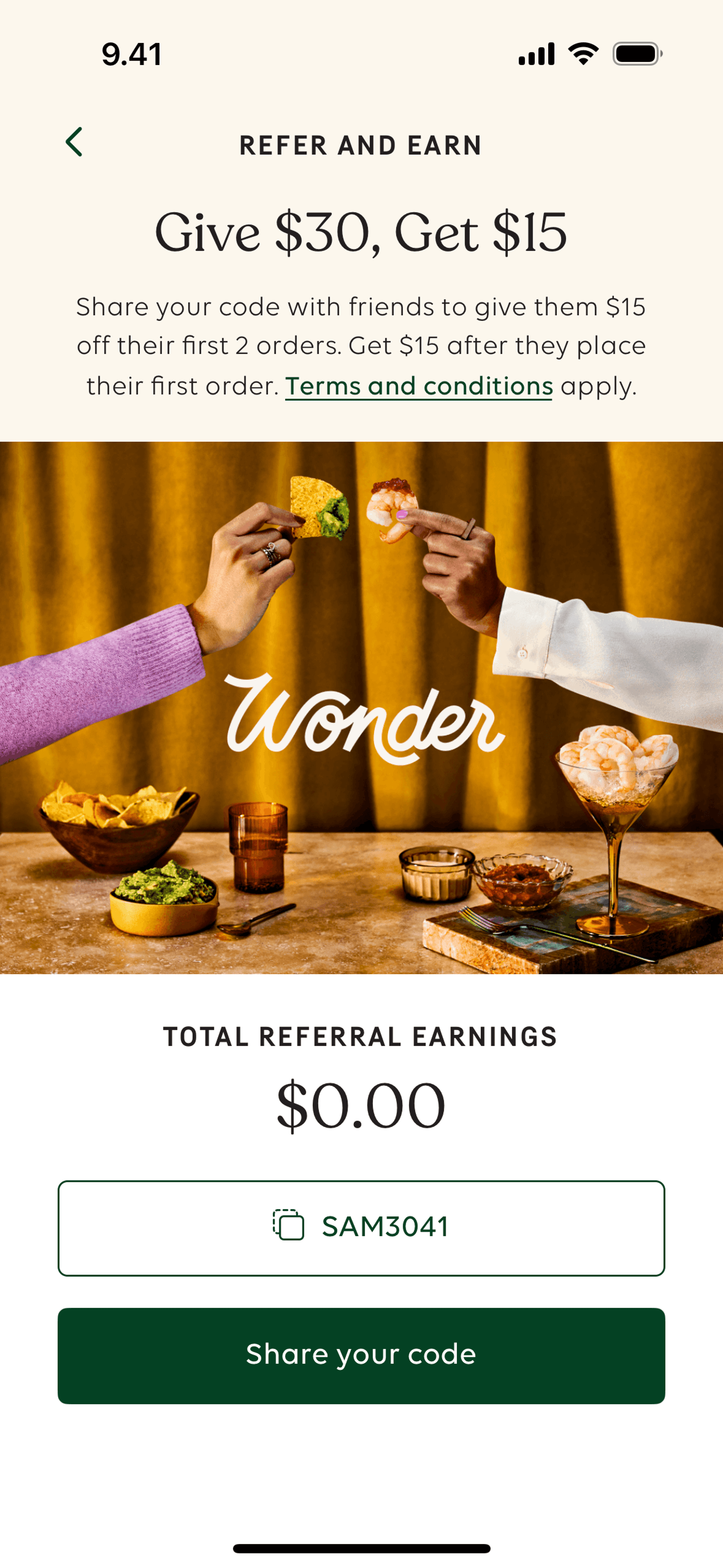 Wonder iOS Food & Drink interface screenshot 24