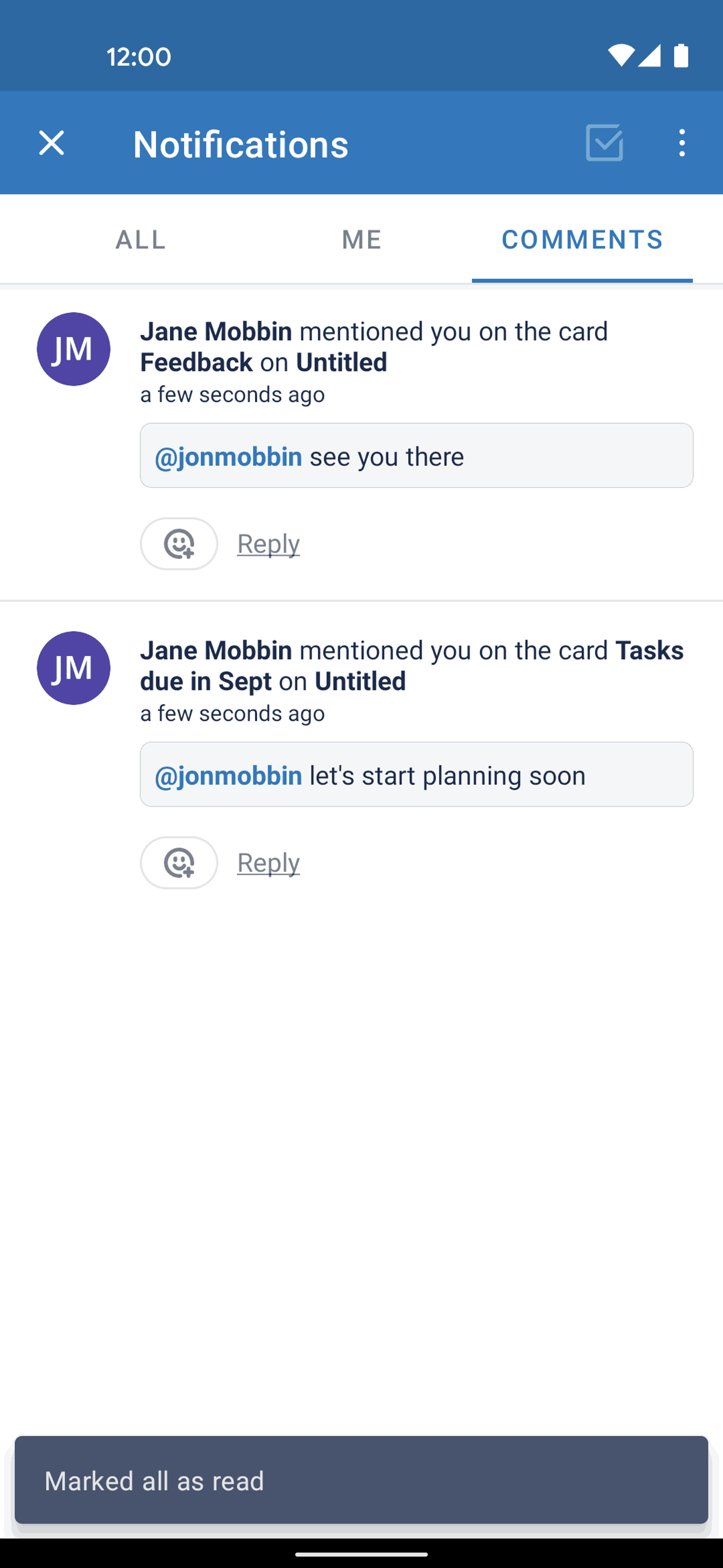 Trello Android Business interface screenshot 16