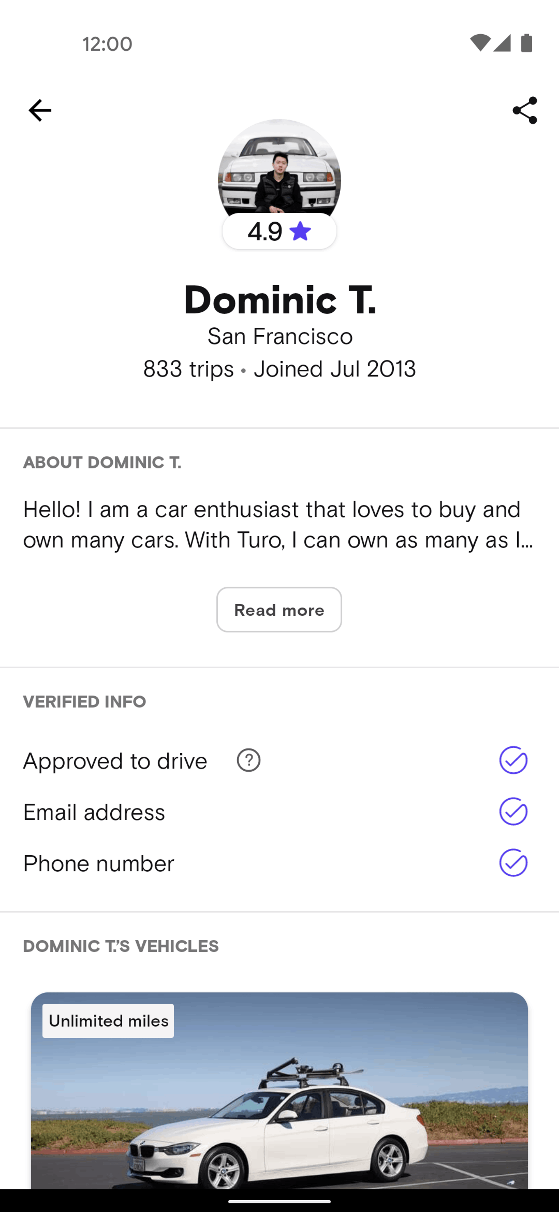 Turo Android Travel & Transportation interface screenshot 18