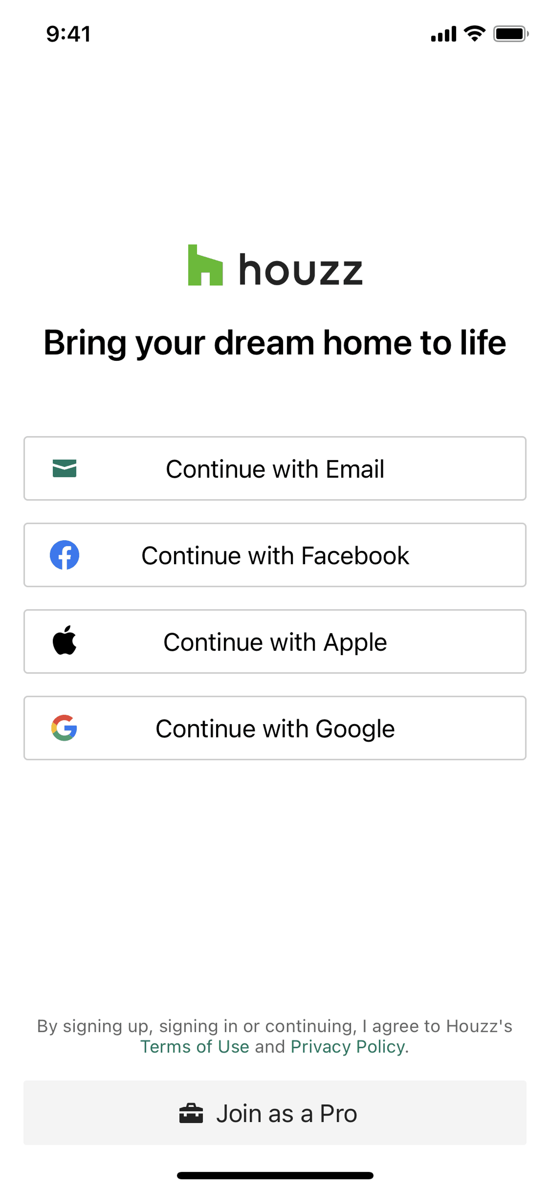 Houzz iOS Real Estate interface screenshot 1