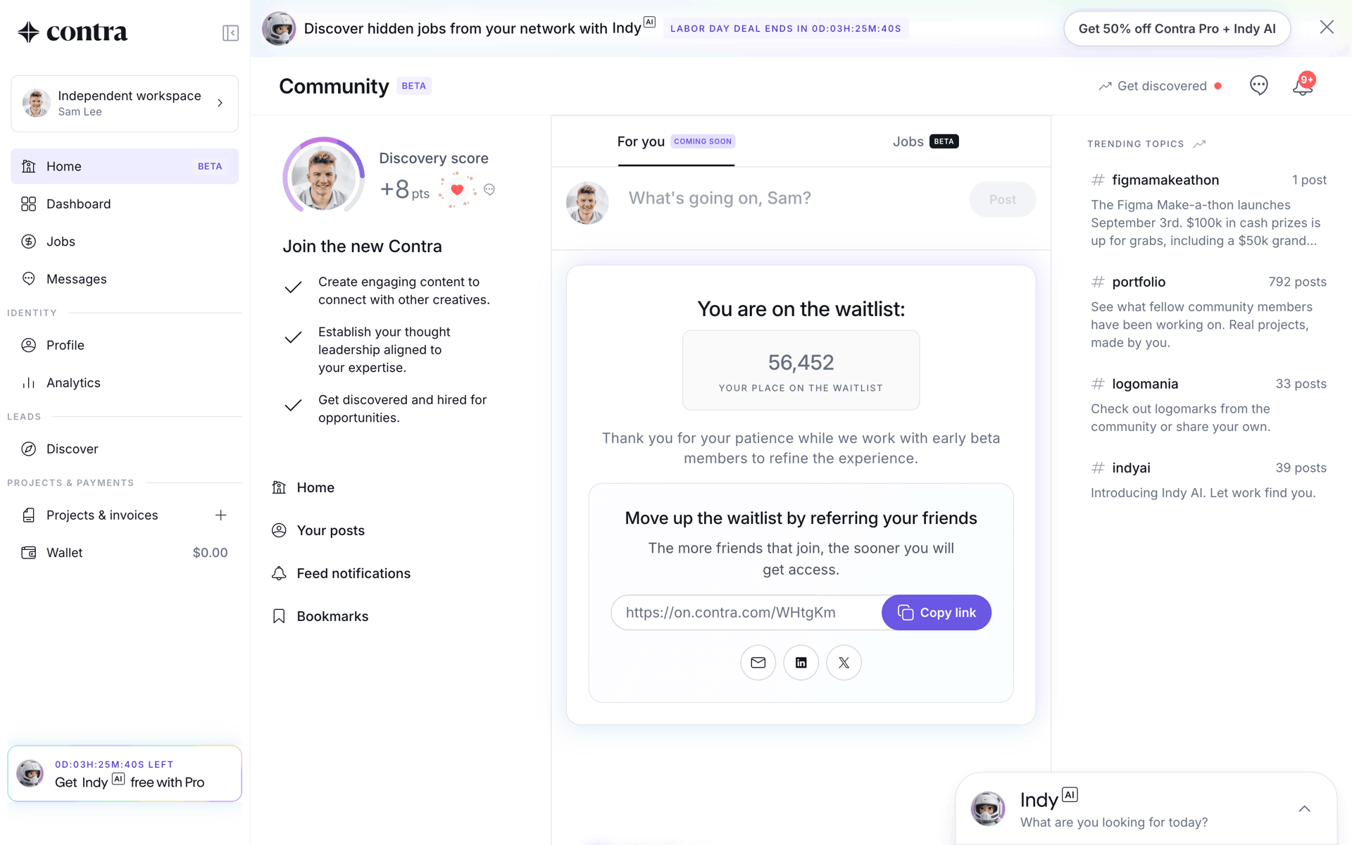Contra Web Business interface screenshot 9