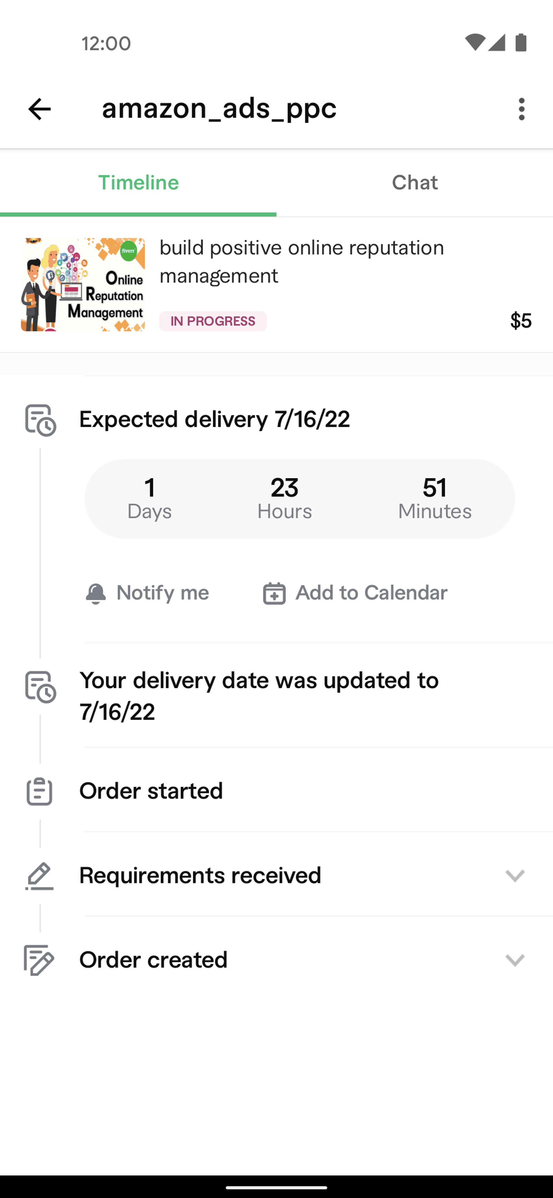 Fiverr Android Business interface screenshot 15