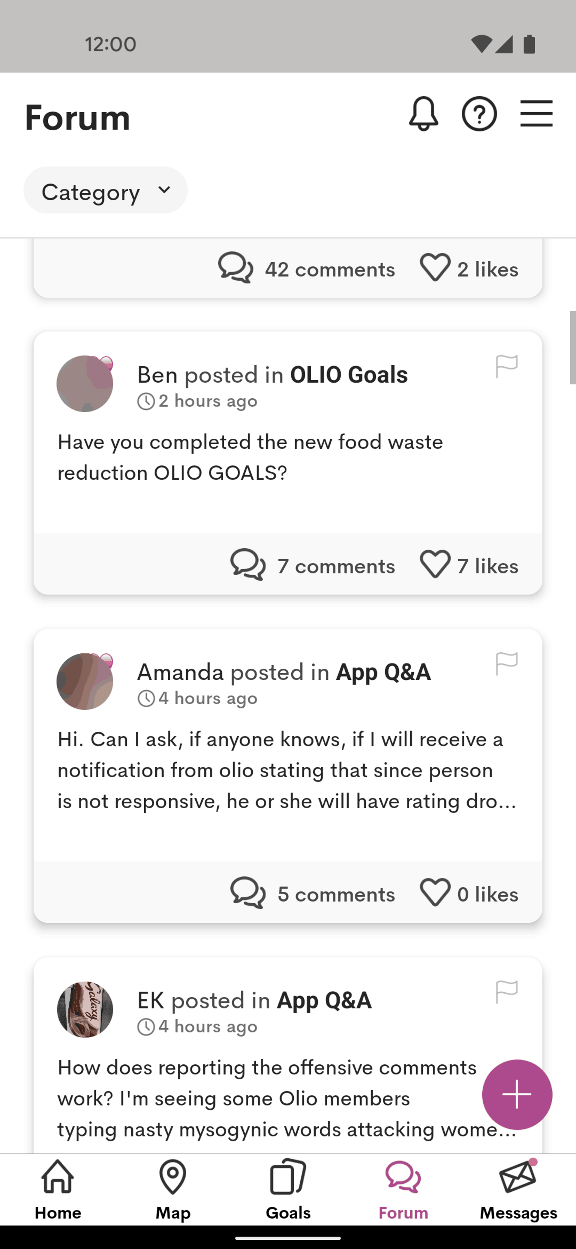 OLIO Android Food & Drink interface screenshot 17