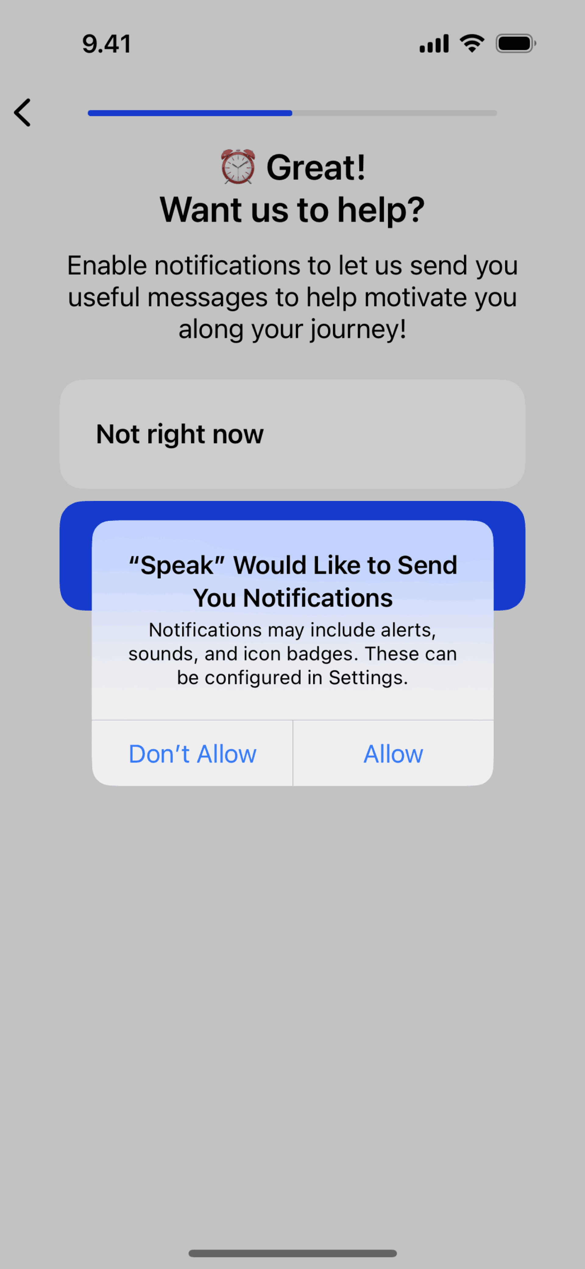 Speak iOS Education interface screenshot 13