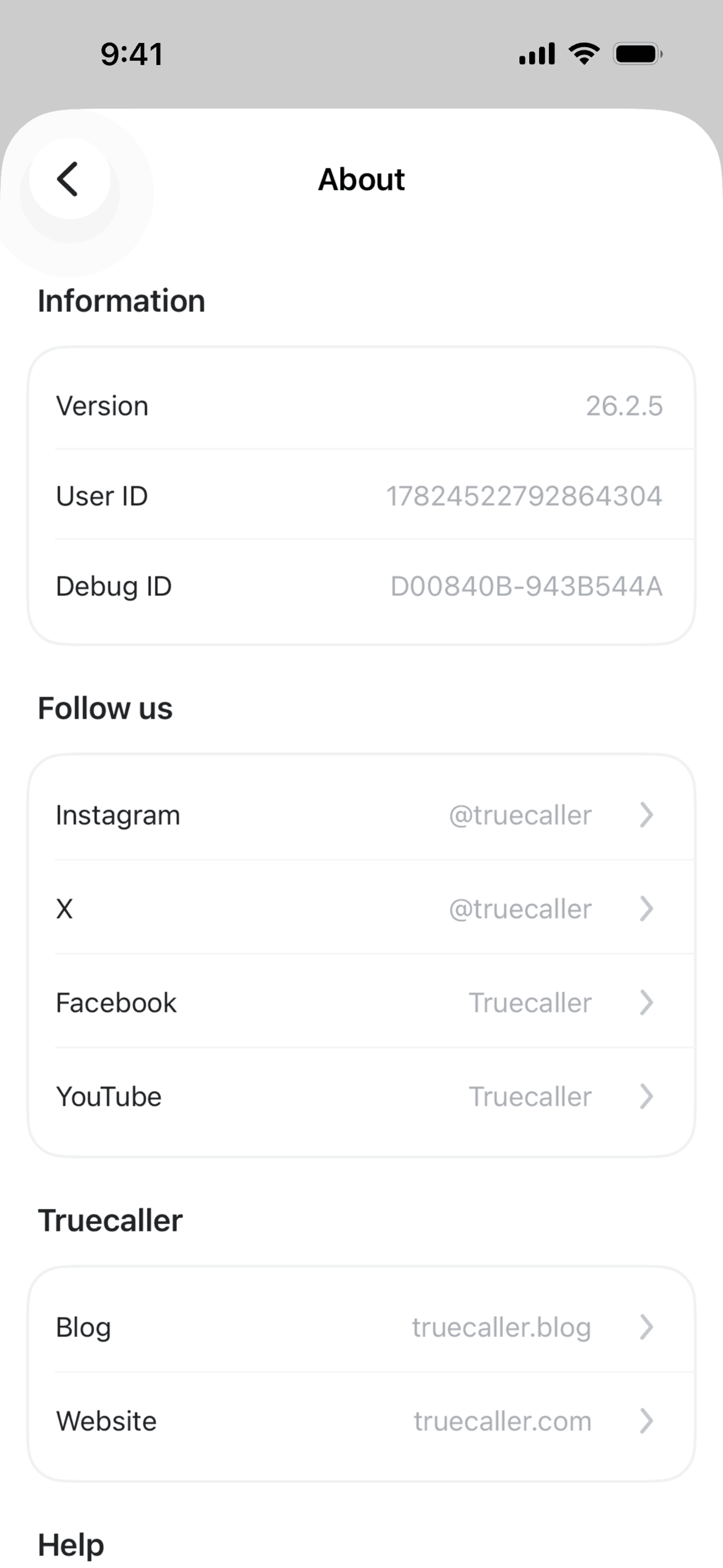 Truecaller iOS Utilities interface screenshot 6