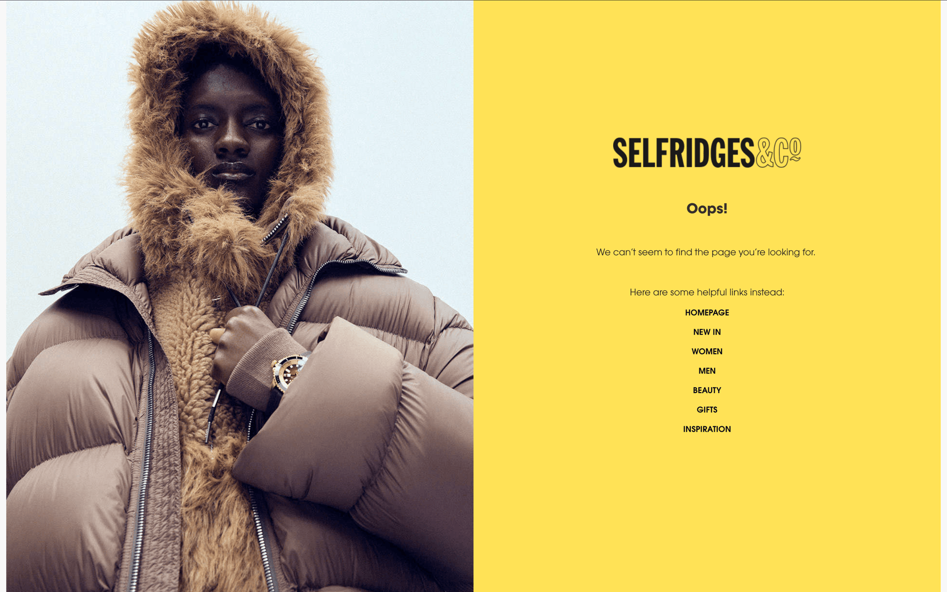 Selfridges Web Shopping interface screenshot 2
