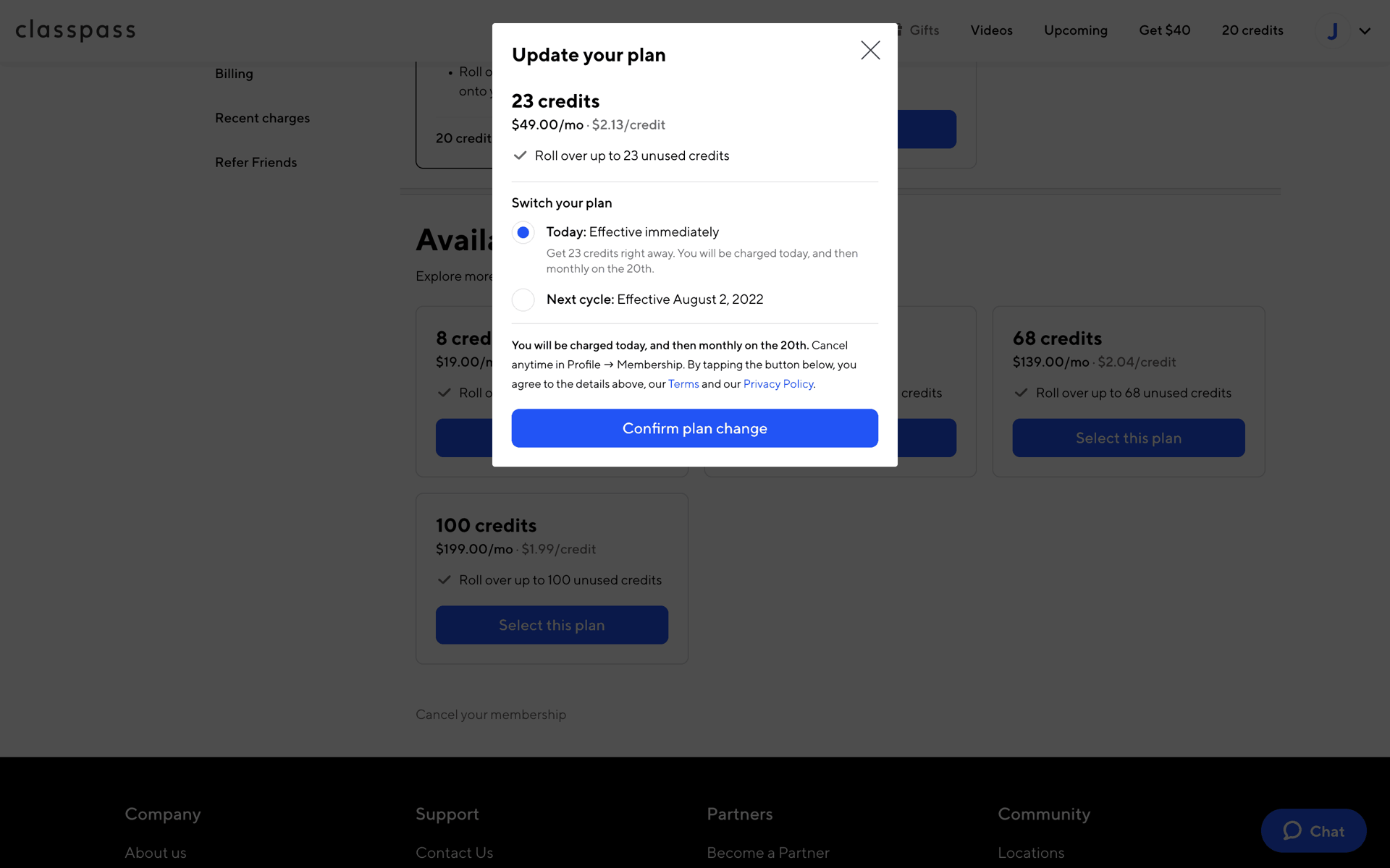 ClassPass Web Health & Fitness interface screenshot 12