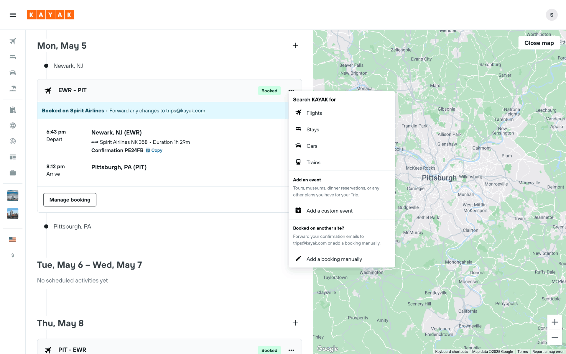 KAYAK Web Travel & Transportation interface screenshot 19
