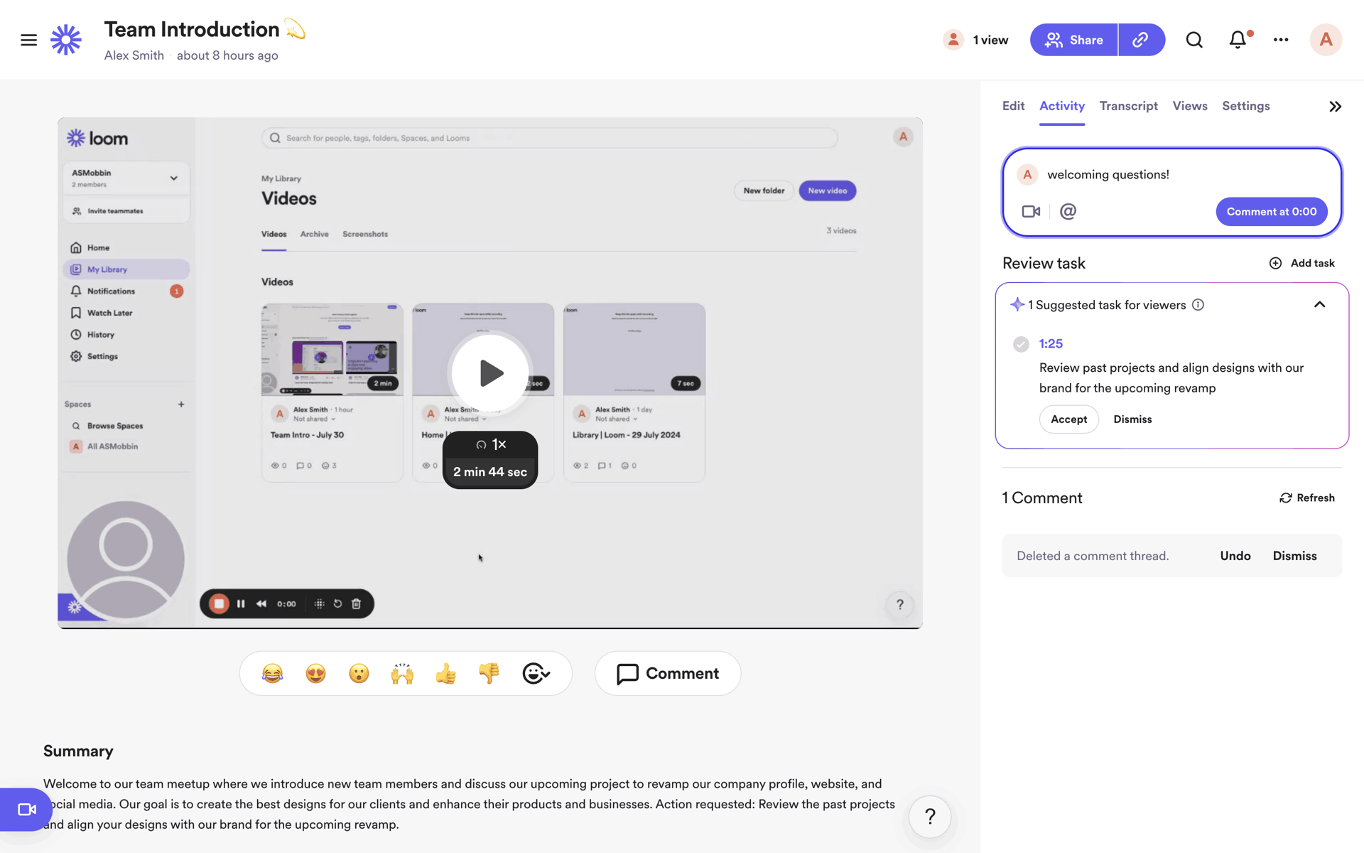 Loom Web Photo & Video interface screenshot 19