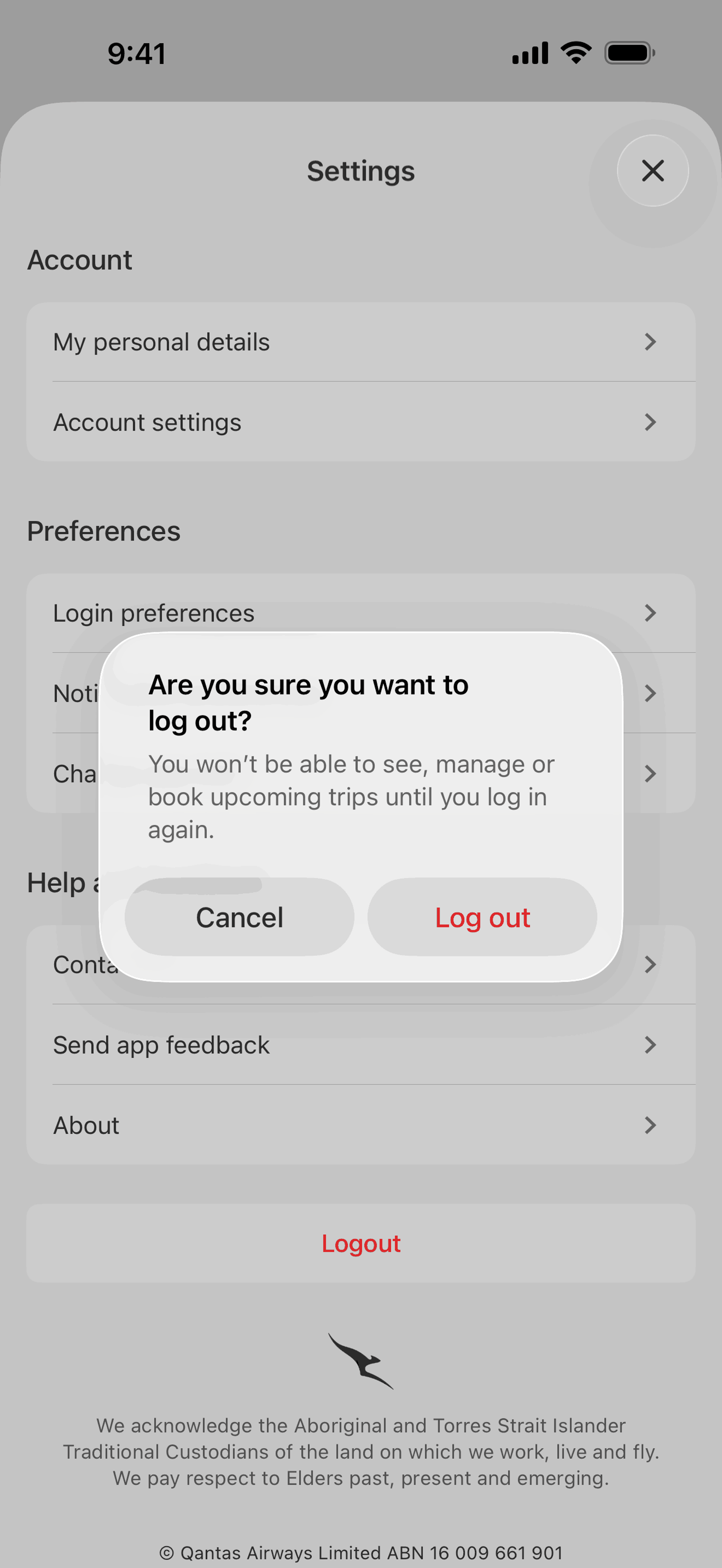 Qantas Airways iOS Travel & Transportation interface screenshot 11