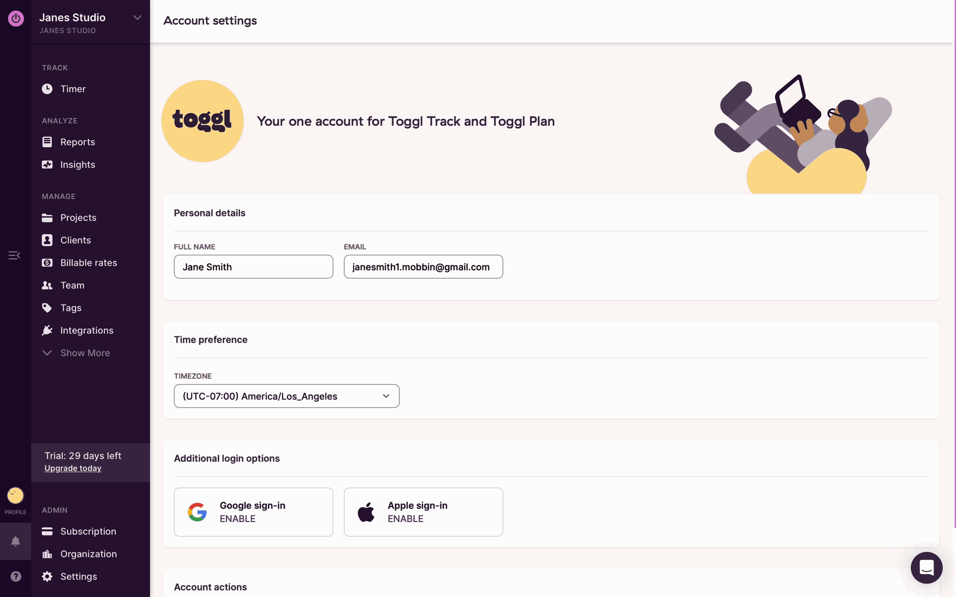 Toggl Track Web Business interface screenshot 10