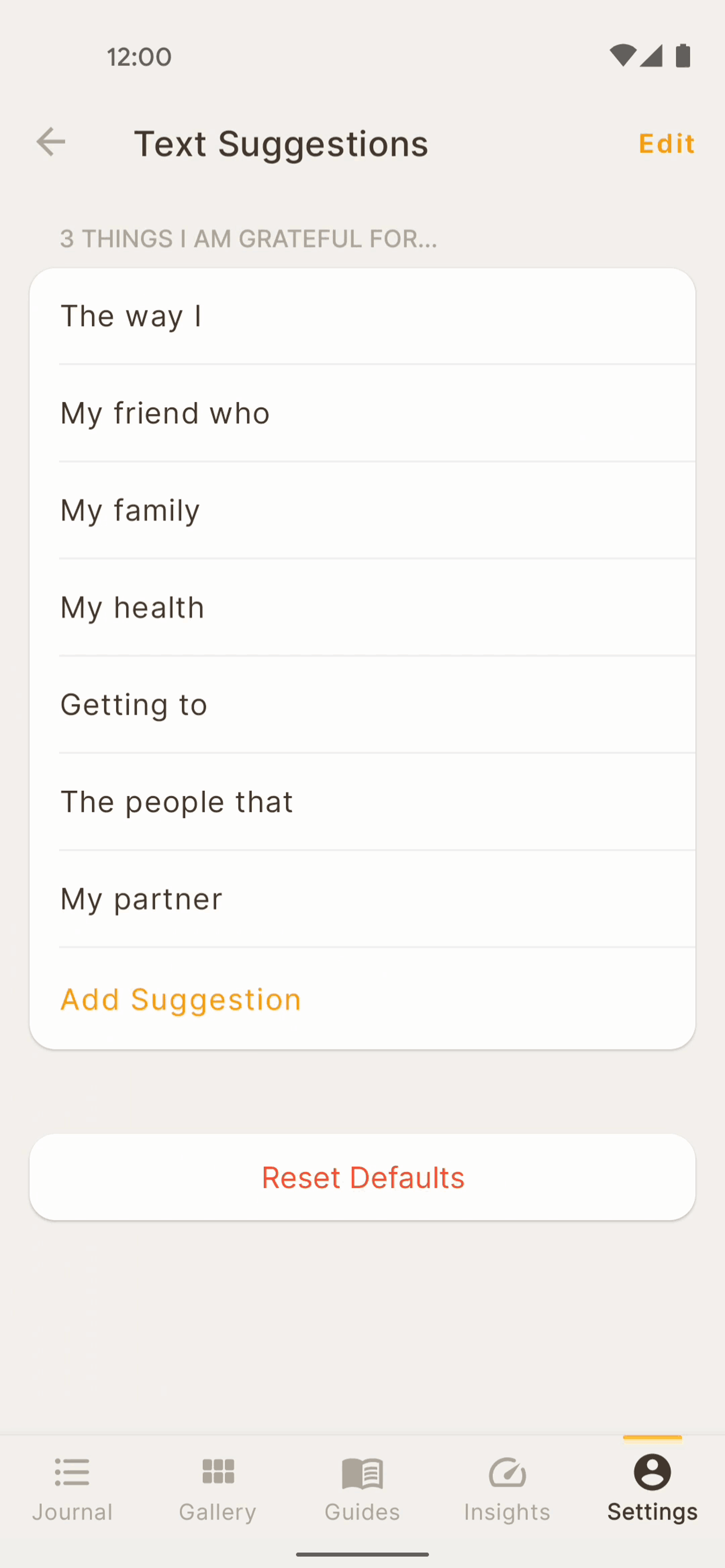 5 Minute Journal Android Health & Fitness interface screenshot 9