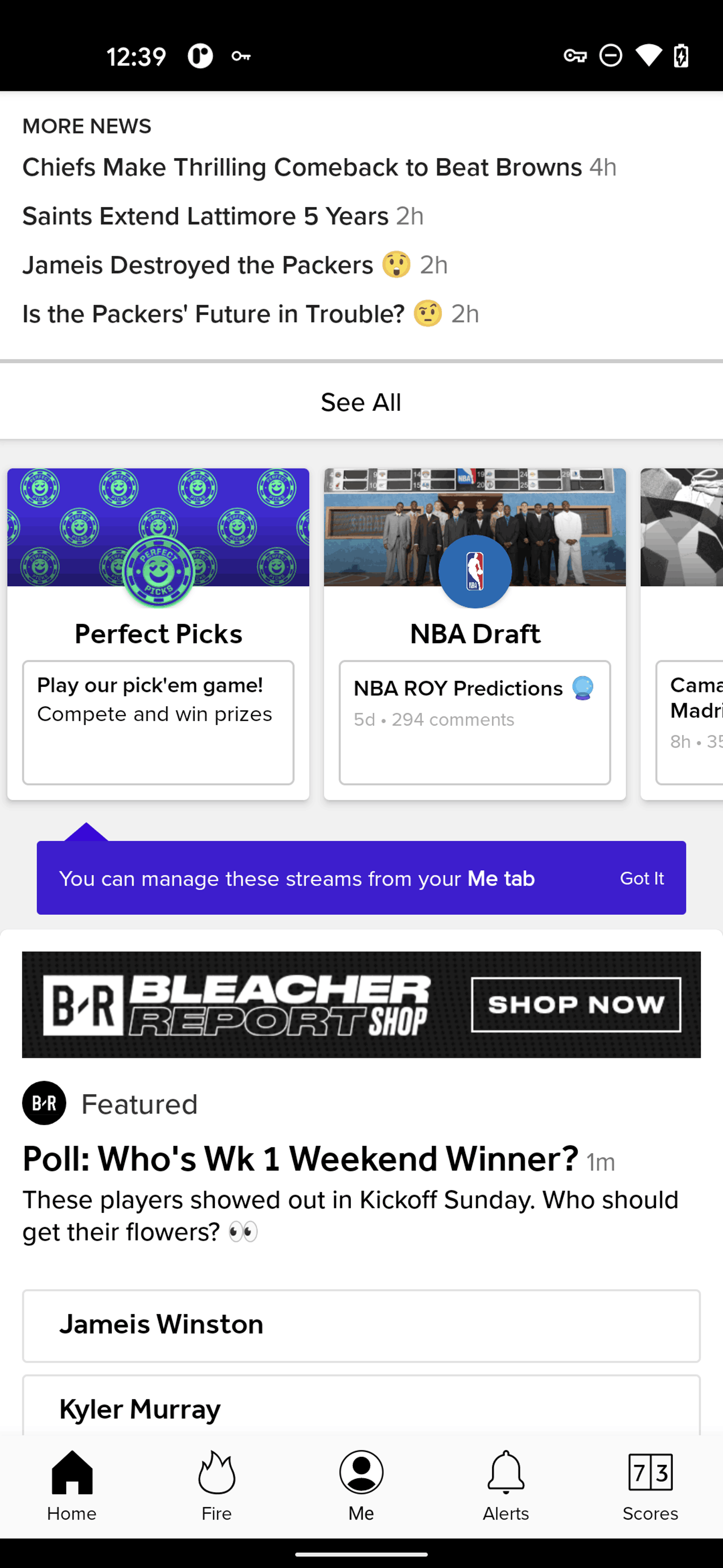 Bleacher Report Android Sports interface screenshot 11