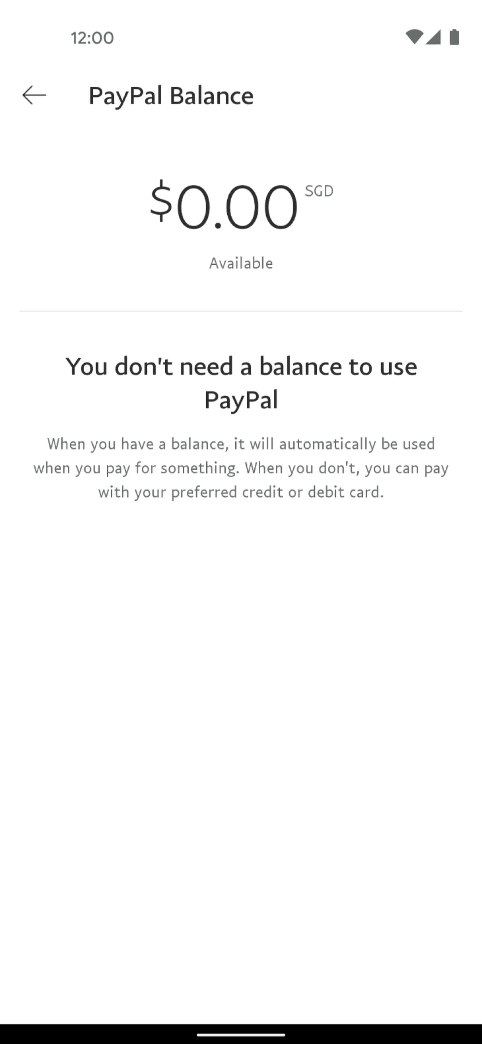 PayPal Android Finance interface screenshot 4