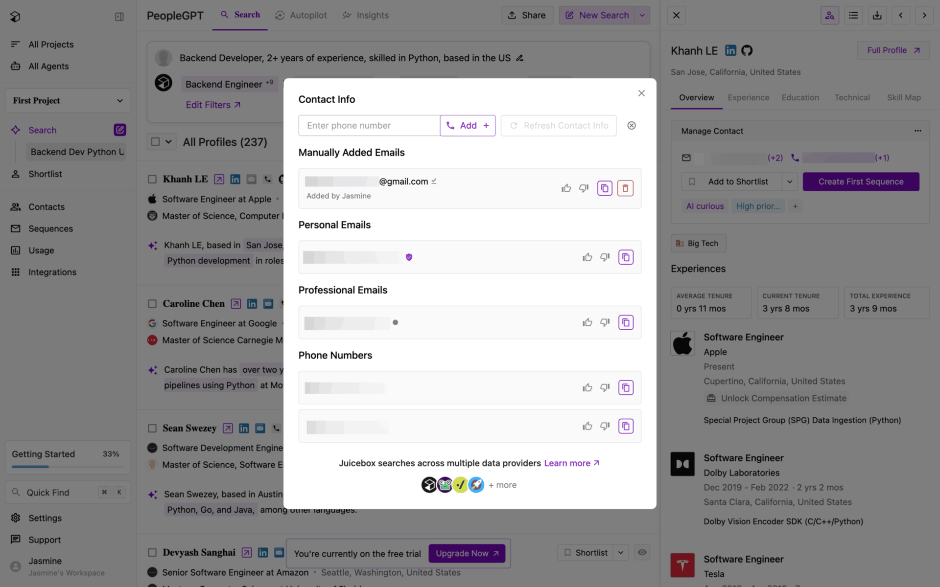 Juicebox Web Jobs & Recruitment interface screenshot 22