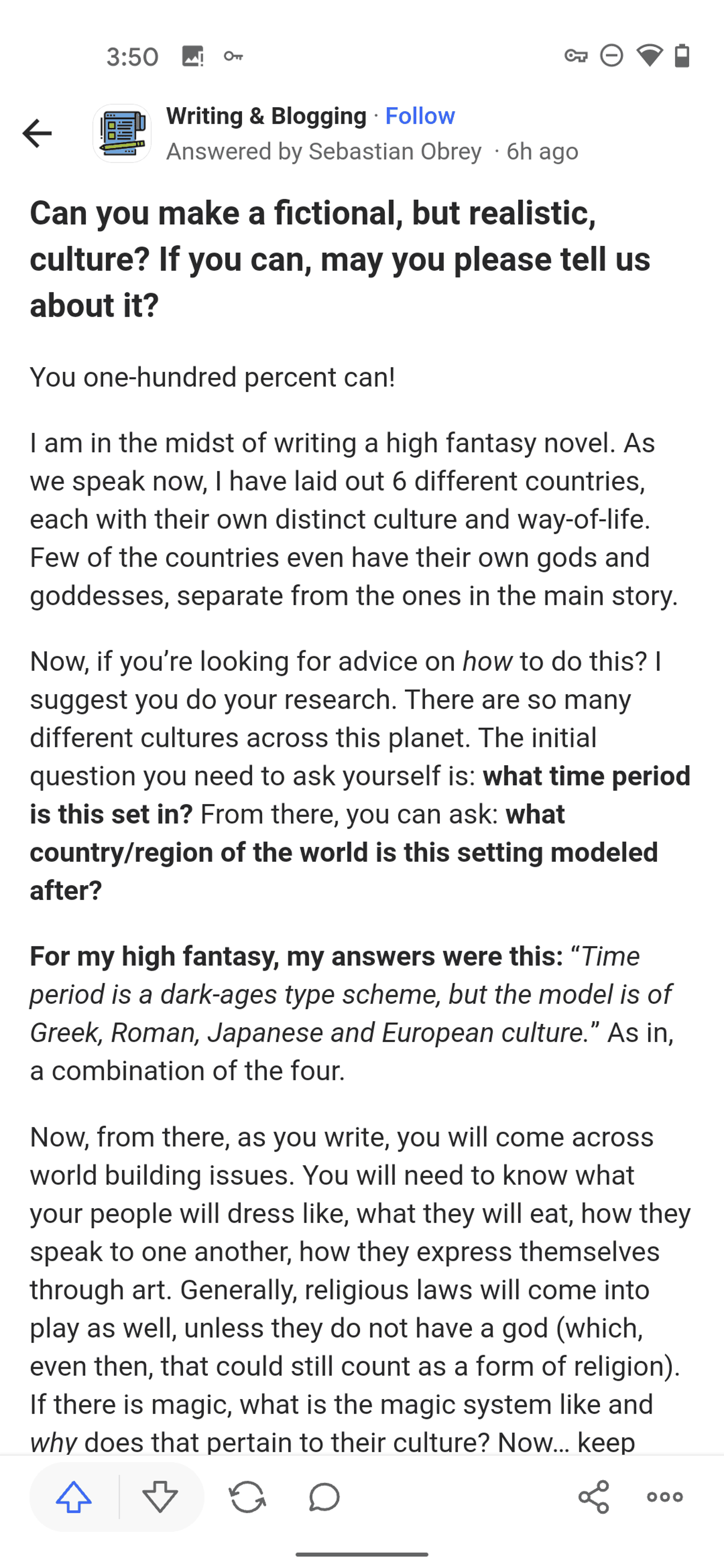 Quora Android News interface screenshot 20