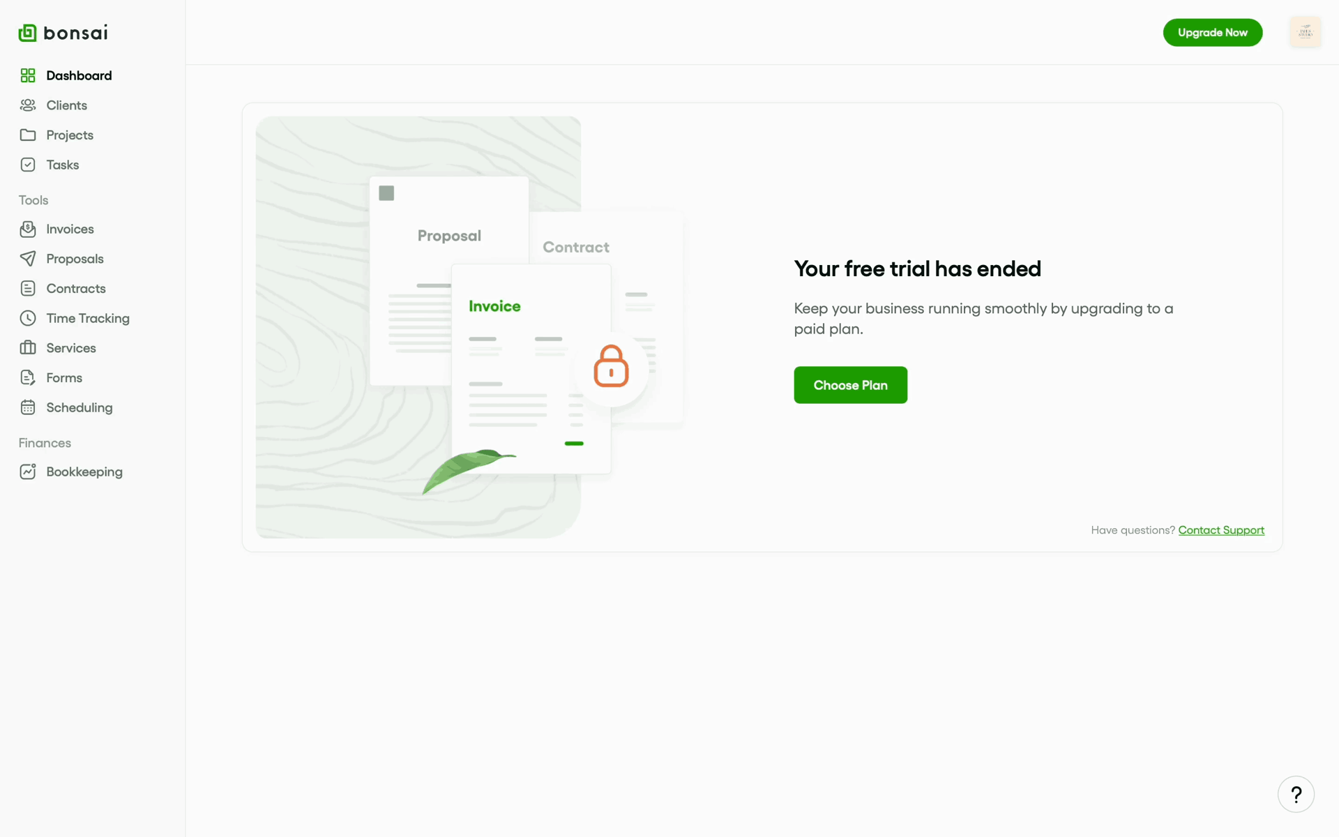 Bonsai Web Finance interface screenshot 4