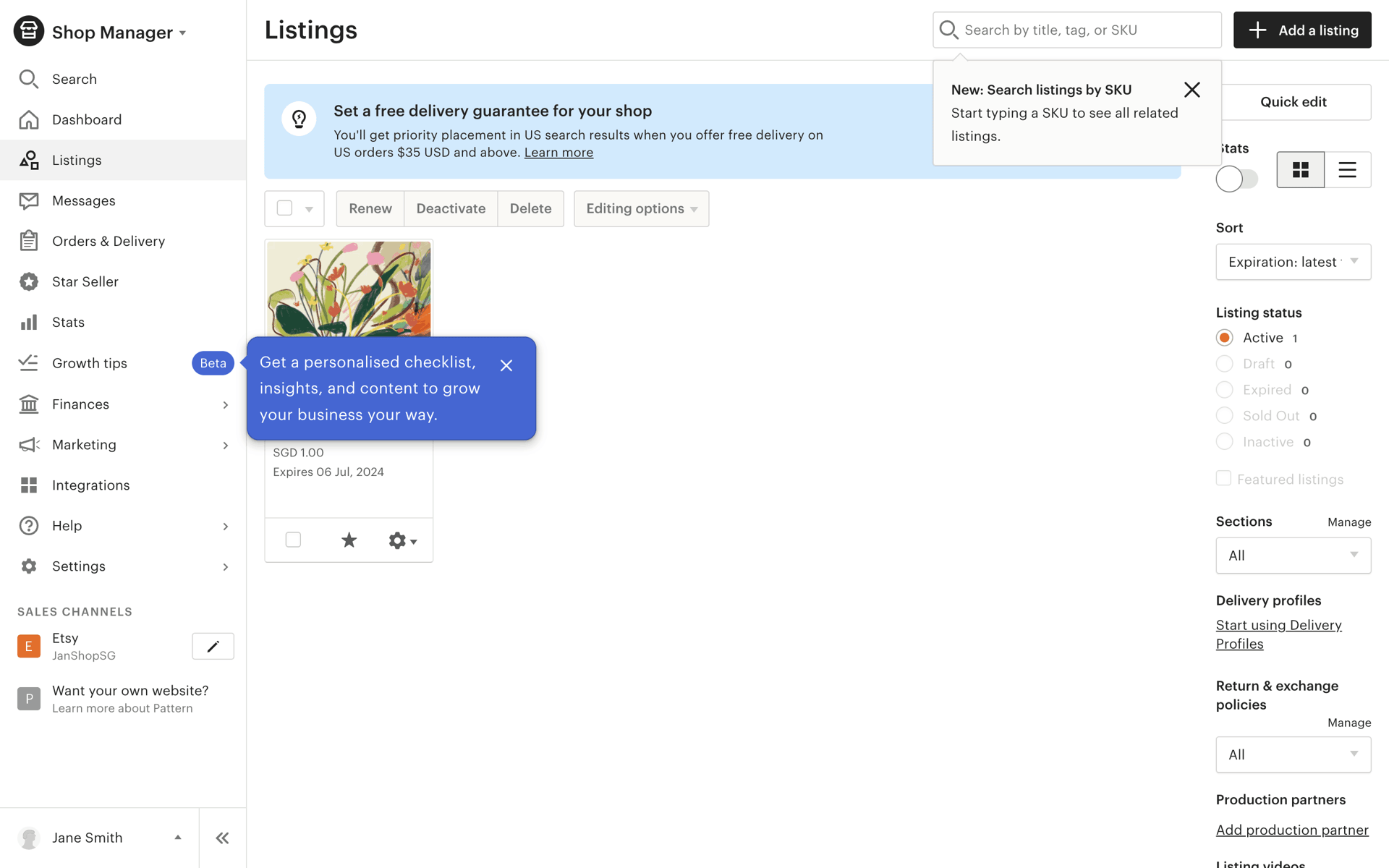 Etsy Web Business interface screenshot 23