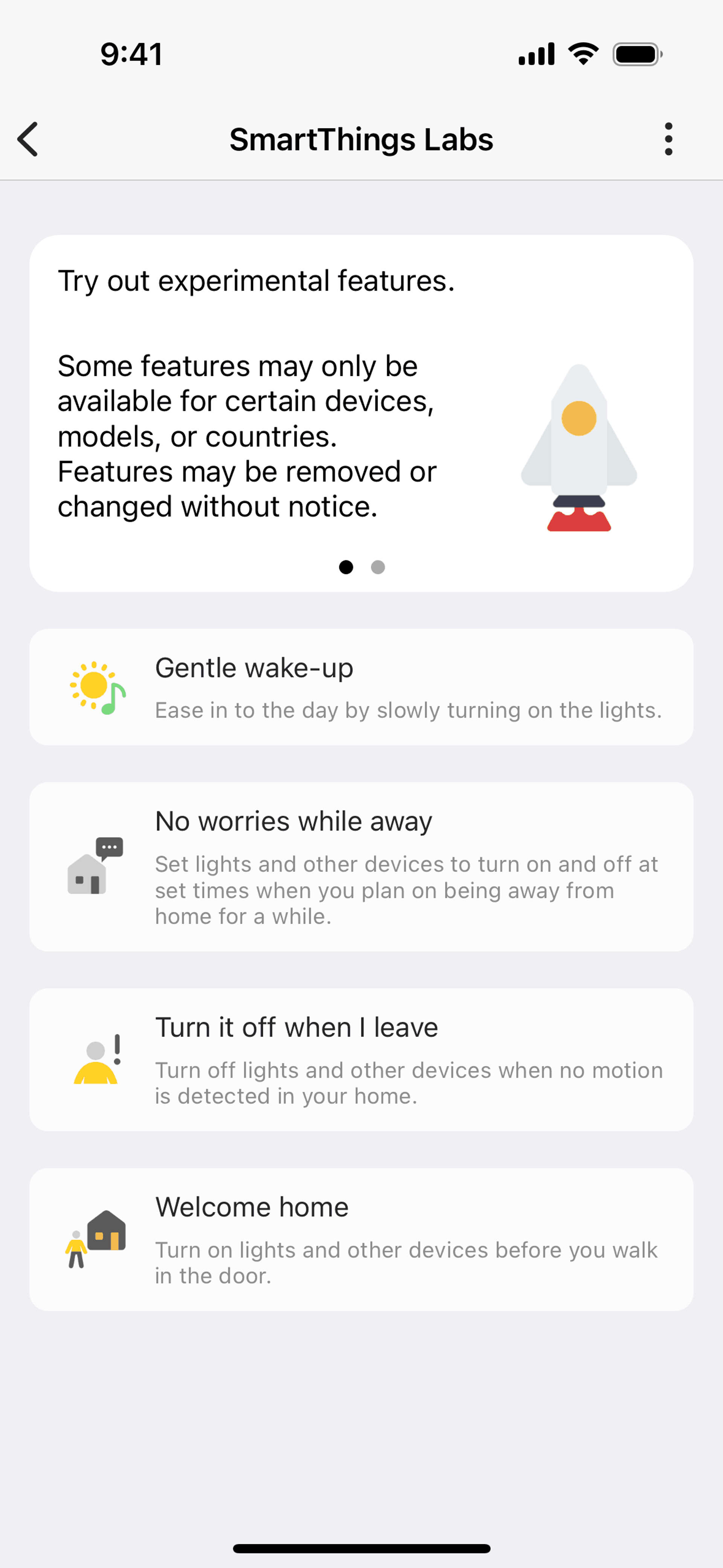 SmartThings iOS Productivity interface screenshot 17