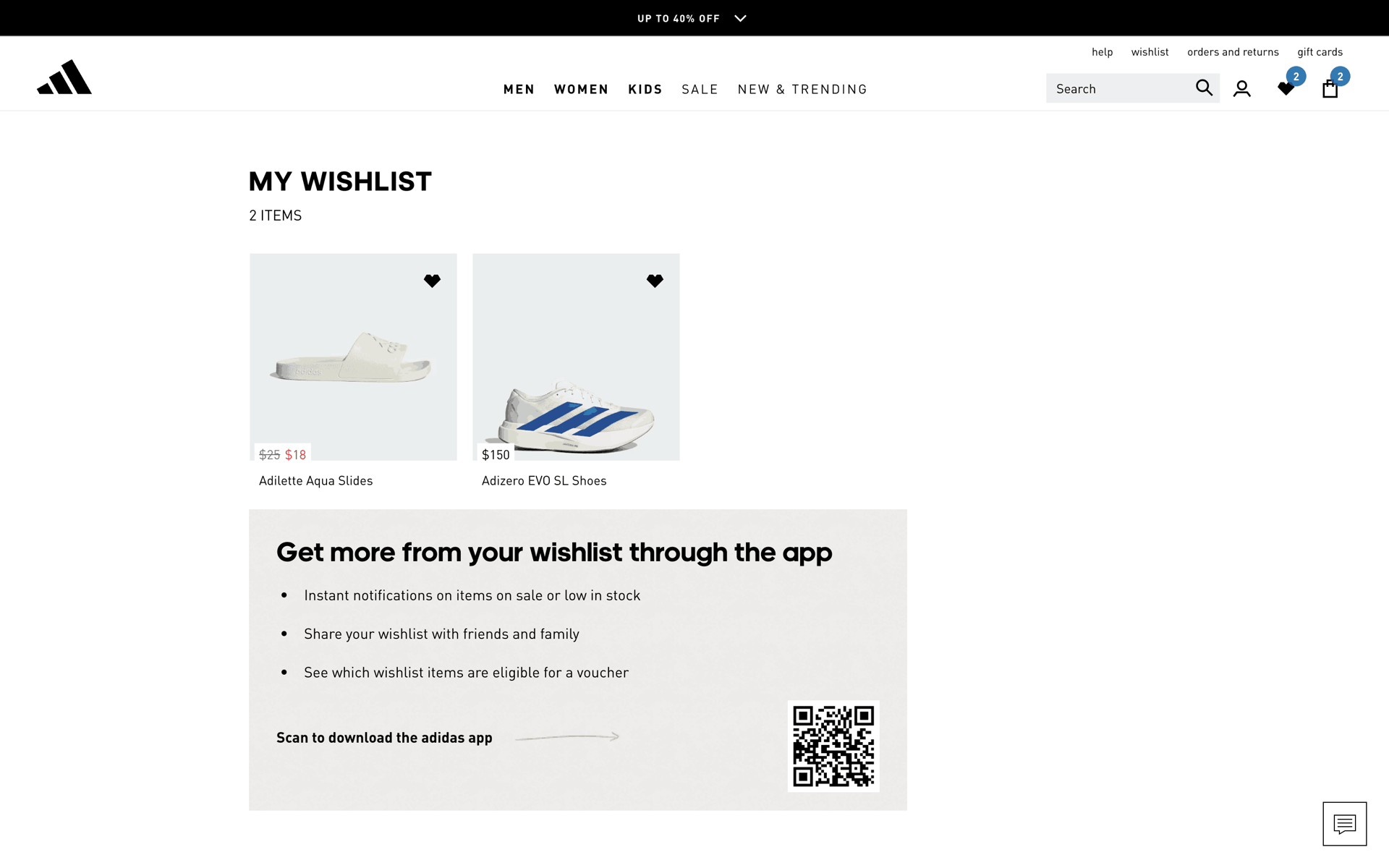 adidas Web Sports interface screenshot 10