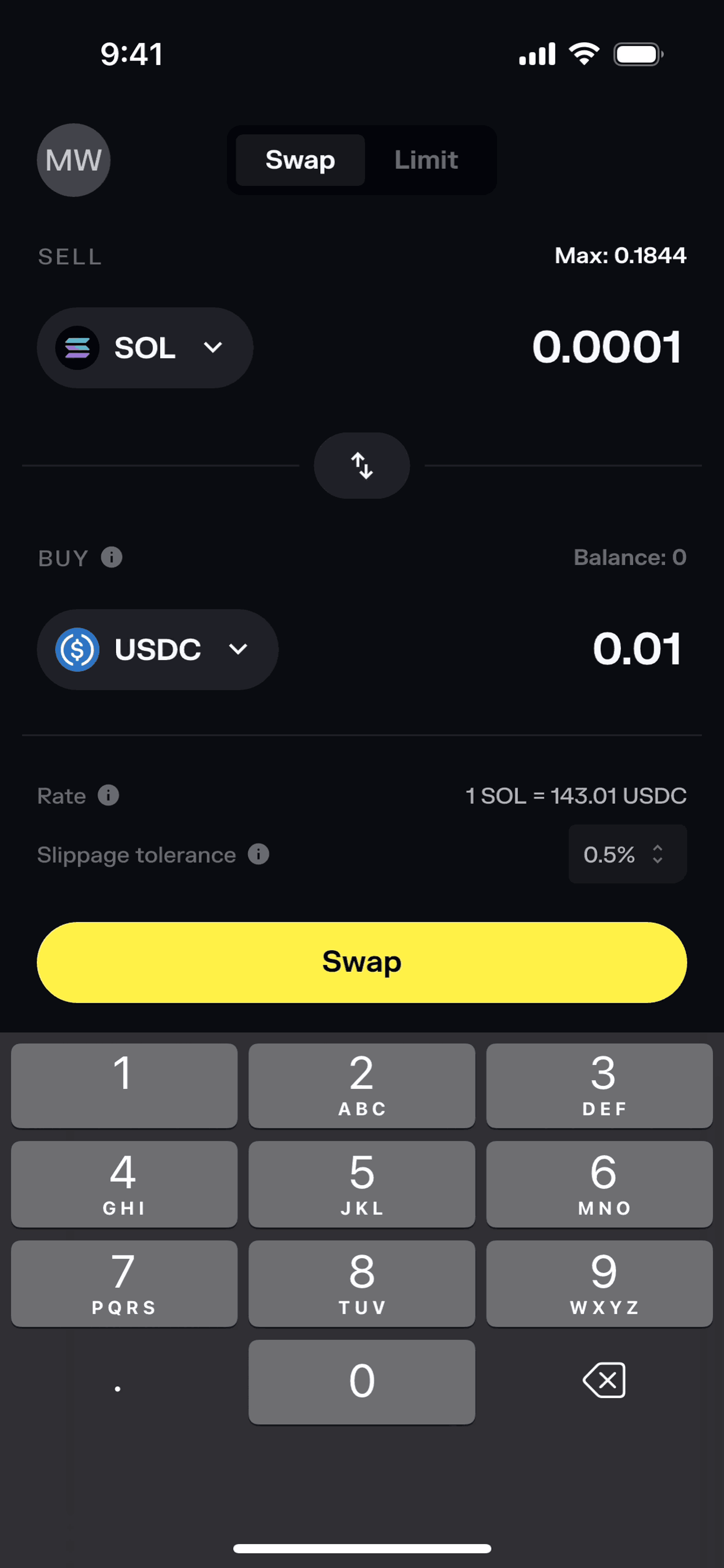 Solflare iOS Crypto & Web3 interface screenshot 12
